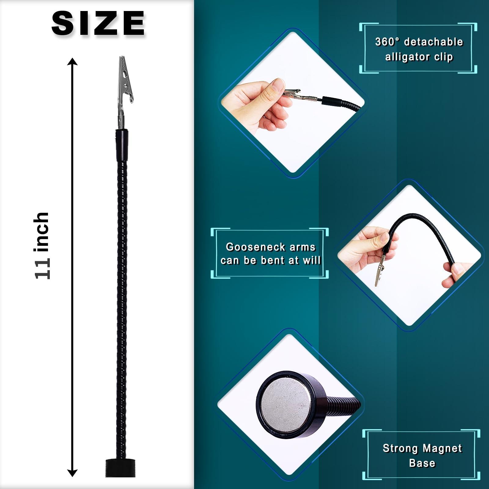 4 Pack Magnetic Helping Hands Soldering,Flexible Gooseneck Metal Arms for Automobile Electronics Soldering jewelry, Painting Art Crafts Hobby with Adjustable Alligator Clips - Image 2