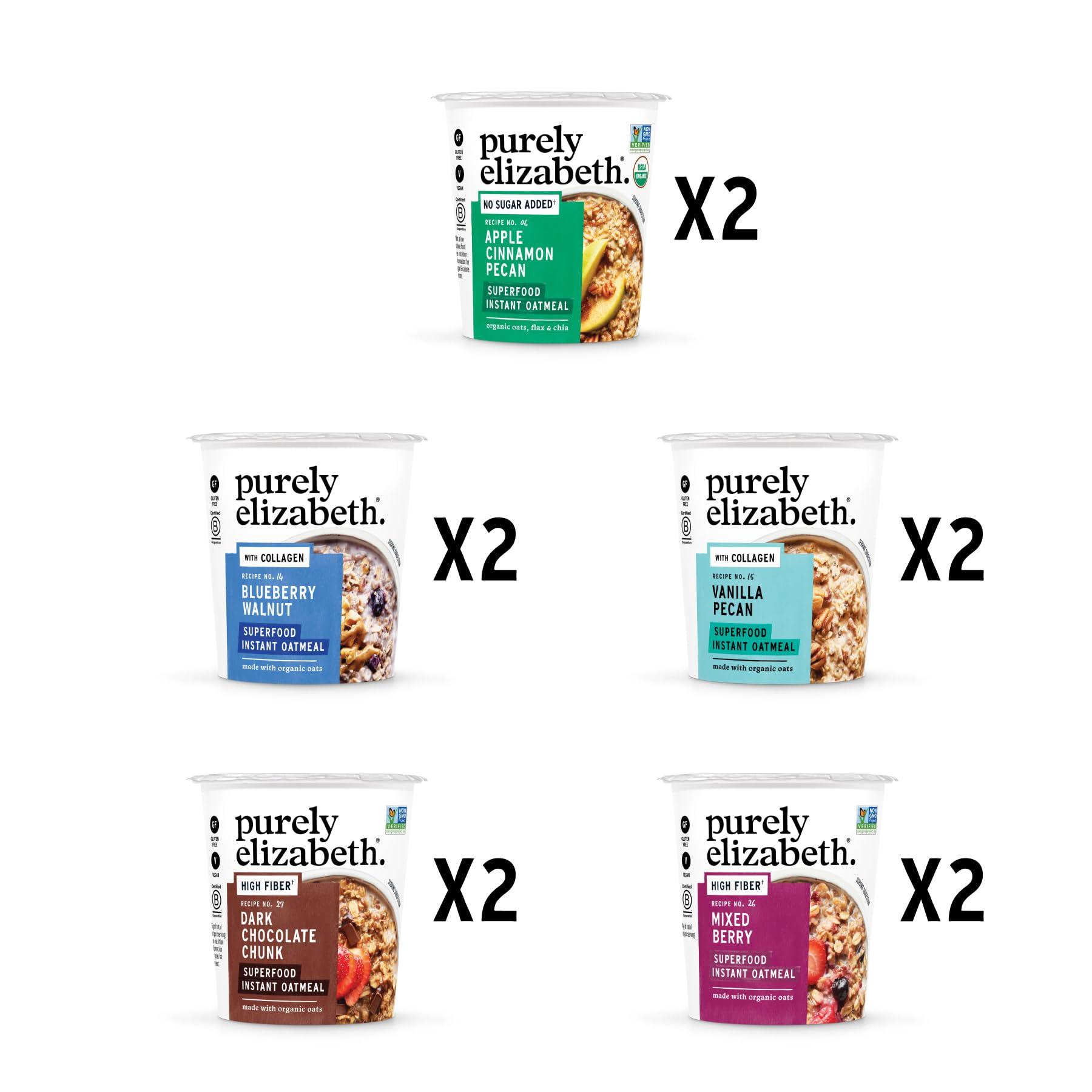 Purely Elizabeth Best Sellers Variety Pack Superfood Oatmeal Cups, Great for Overnight Oats, Gluten-Free, 2 Ounce (Pack of 12) - Image 3