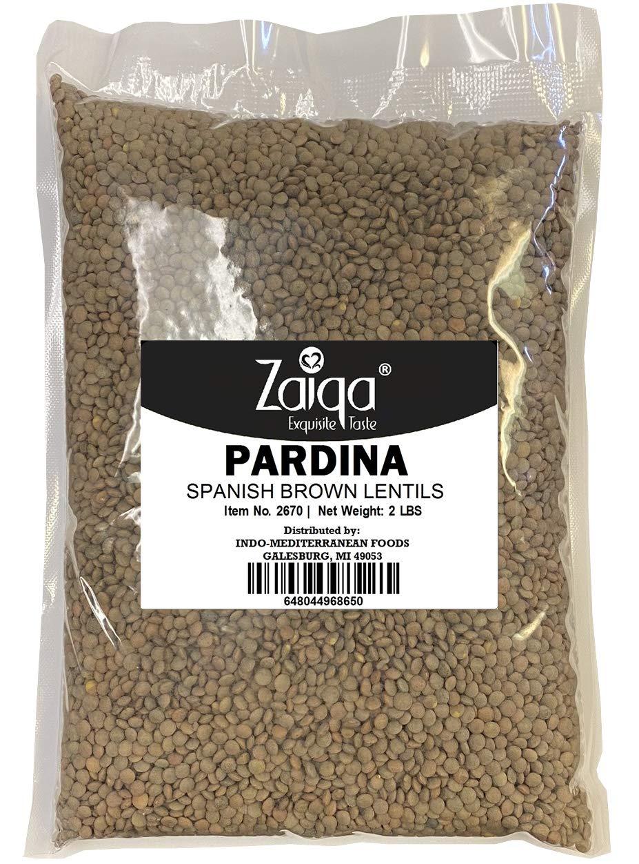 Zaiqa Pardina Brown Lentils or Whole Spanish Lentils | Make Kitchari, Vegan Soups, Stews, Salads & Indian Curry With Unique Nutty Flavor | Naturally Non-GMO, Nutritious & Pacific Northwest Grown - 2 LBS