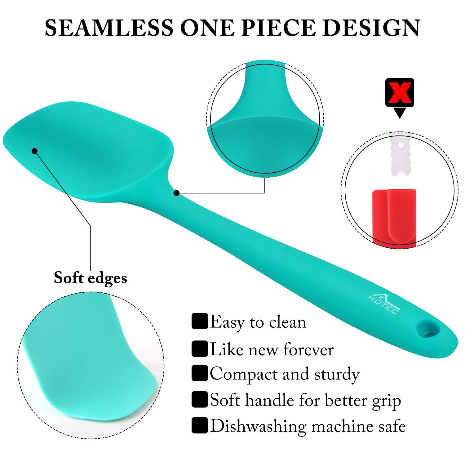 HOTEC Heat Resistant 600℉ Food Grade Silicone Rubber Spatula Set for Baking, Cooking, and Mixing Non Stick Dishwasher Safe BPA-Free Multicolor Set of 5 - Image 6