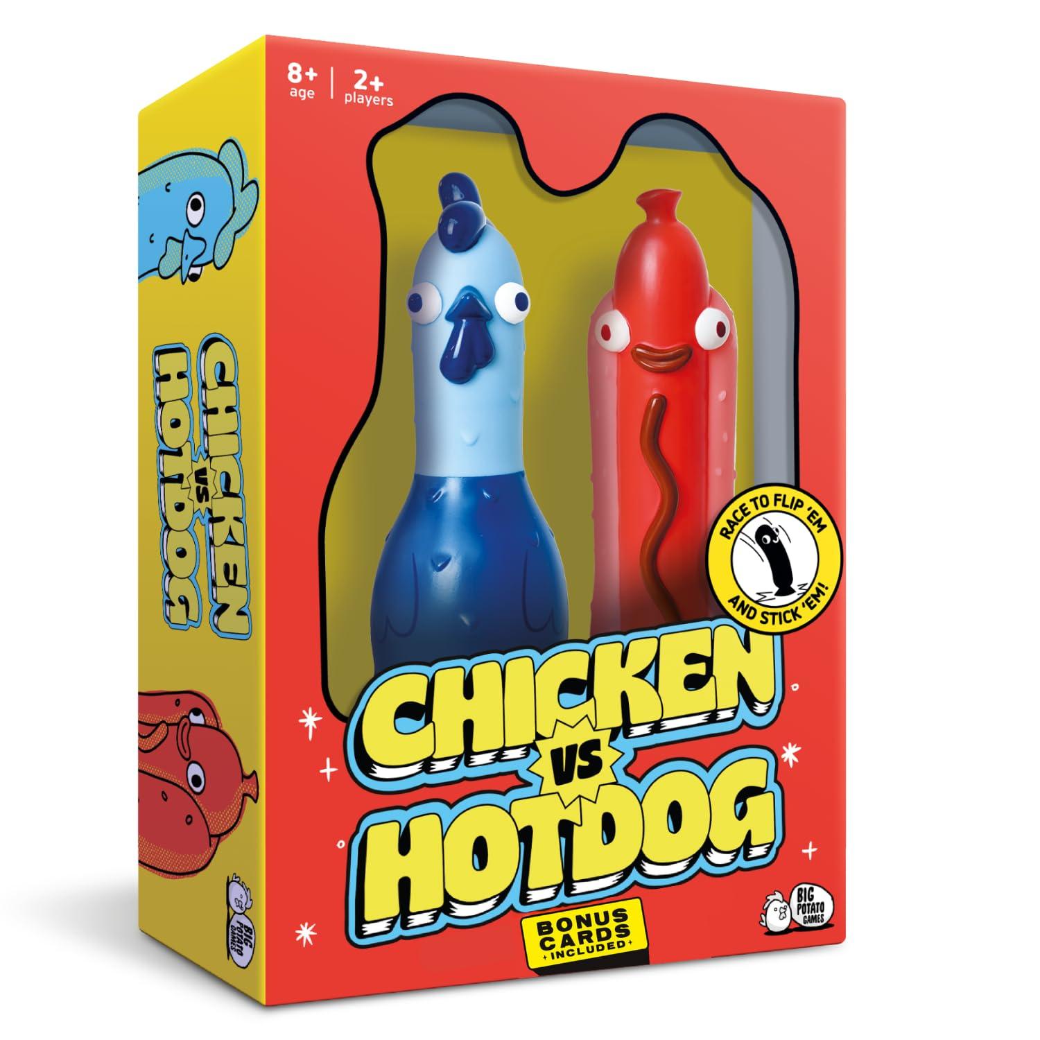 Big Potato Chicken vs Hotdog: The Ultimate Challenge Party Game for Flipping-Fun Families. The Perfect Hilarious and Fast Paced Board Game for Game Nights