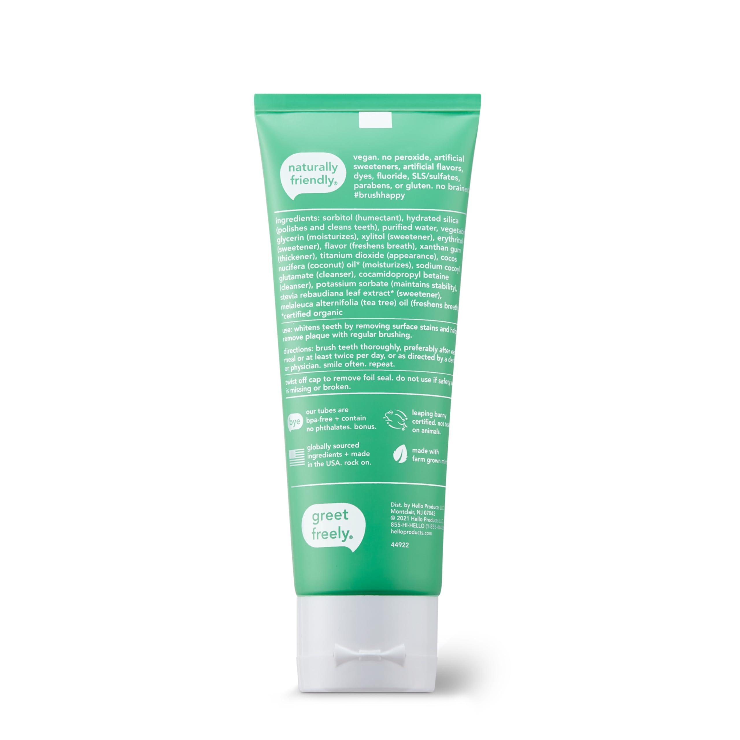 hello Super Fresh Fluoride Free Toothpaste, Toothpaste for Bad Breath, Helps Remove Surface Stains, Natural Spearmint, 3 Pack, 4.7 Oz Tubes - Image 5