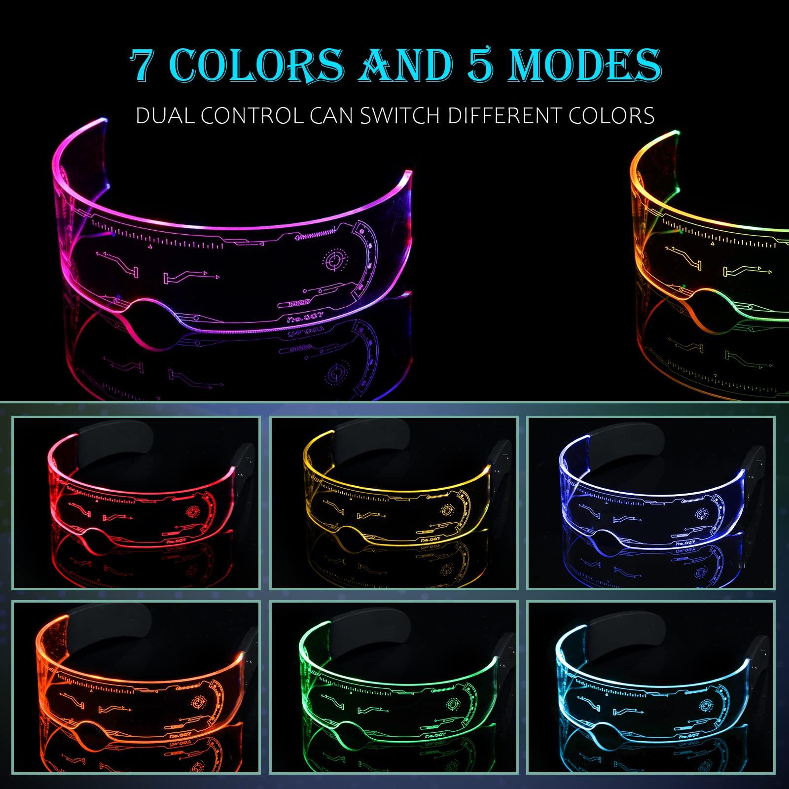 Yowivon Led Light Up Glasses Glow in the Dark Party Supplies Halloween Neon Rave Accessories for Party EDM Festival - Image 5