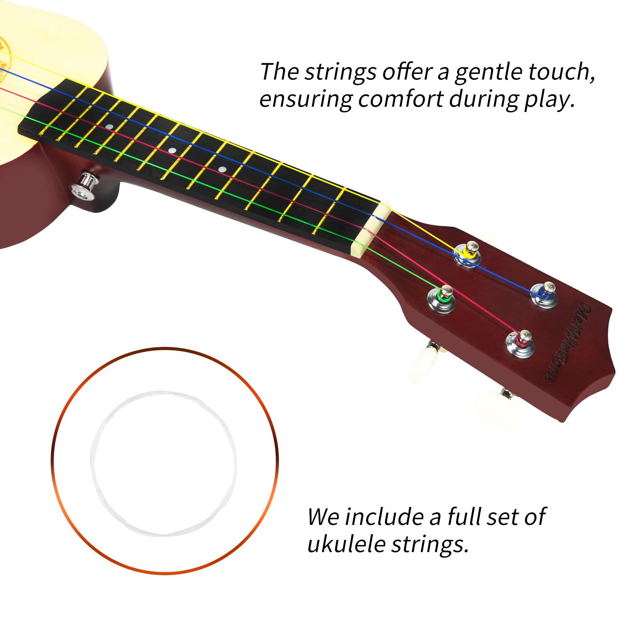 MelWinForee Soprano Ukulele 21 - Beginner Kit for Kids, Complete with Gig Bag, Strap, Tuner, Strings, Picks, Cloth - Ideal for Concerts, Left-Handed Friendly - Perfect Beginner Ukulele - Image 3
