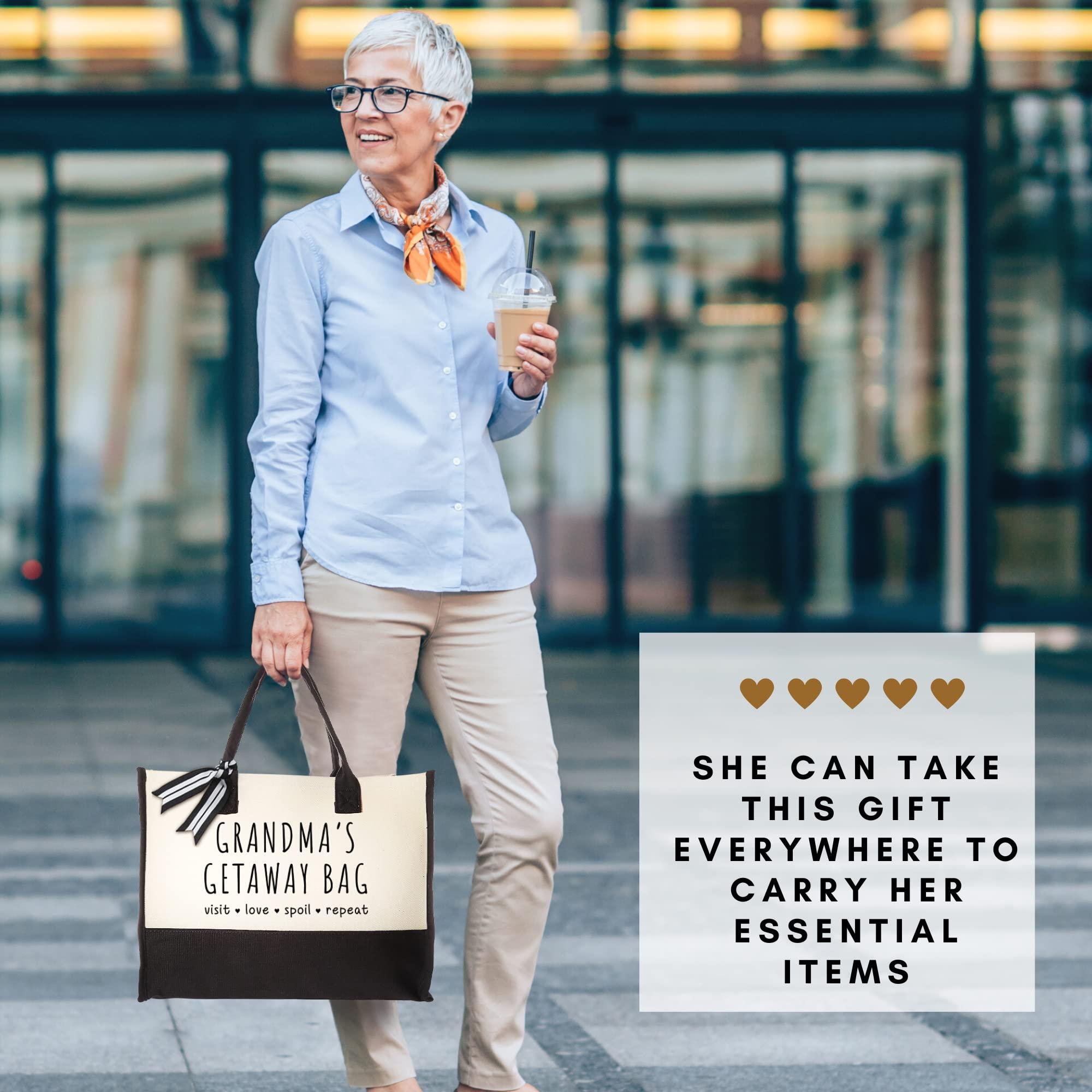 GINGULMINA Grandma Gifts - Gifts for Grandma from Grandchildren - Canvas Tote Bag - Image 5