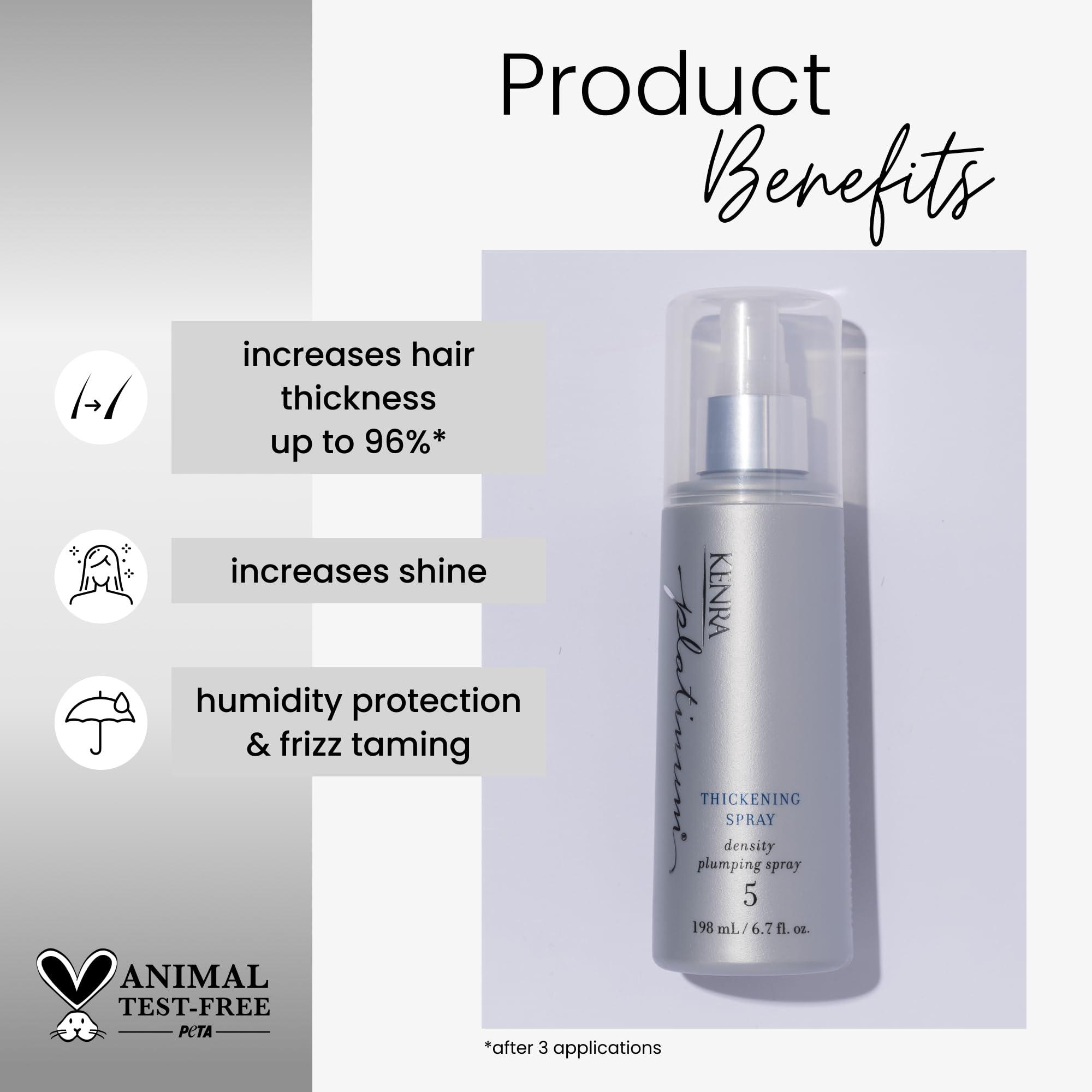 Kenra Platinum Thickening Spray 5 | Volumizing Styler | Density Plumping Spray | Increases Hair Thickness Up To 96% | Humidity Protection & Frizz Taming | All Hair Types - Image 2