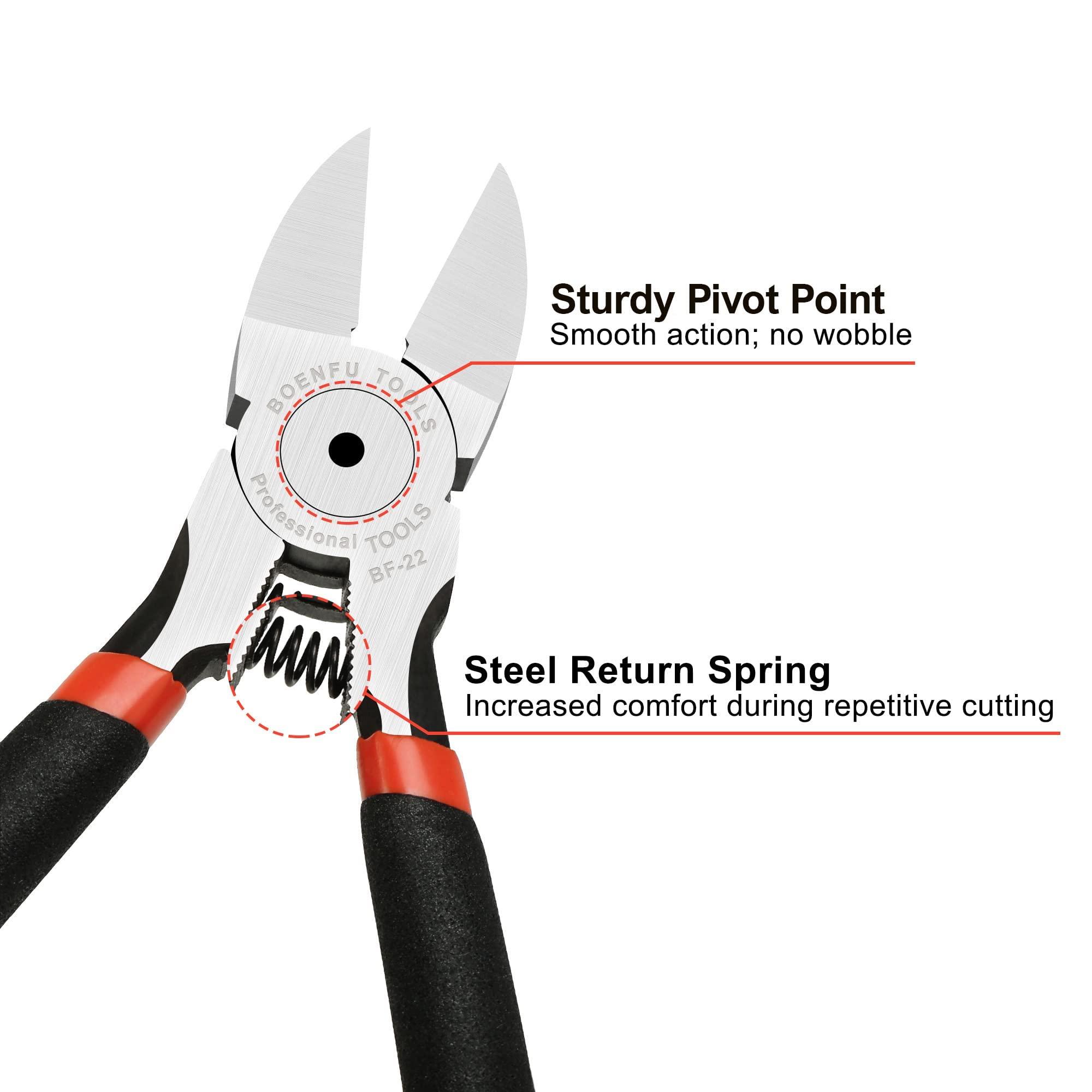 BOENFU Wire Snips Floral Wire Cutter Jewelry Wire Snippers 6 Inches 2 Pack Flush Cut Pliers Side Cutters Metal Cutting Tool for Crafting, Floral, Artificial Flowers, Chicken Wire, Electrical - Image 5