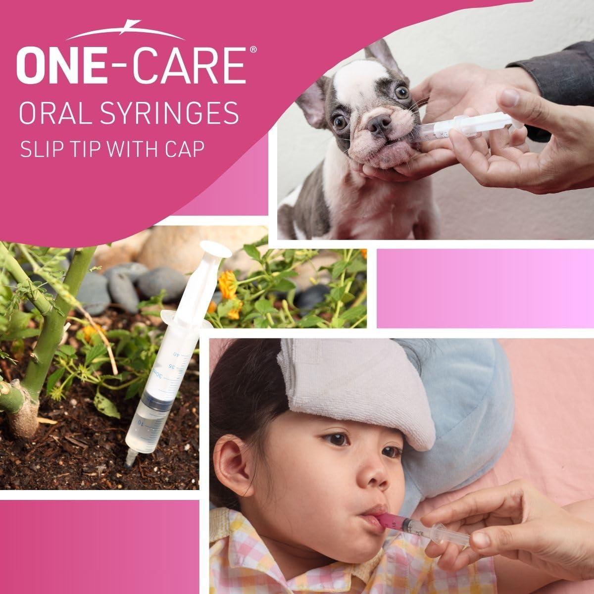 ONE-CARE 10ml Oral Syringe with Cap - Sterile, Individually Wrapped - 100 Syringes, Slip Tip, Uses include oral administration of medicine for infants, adults and animals - Image 6