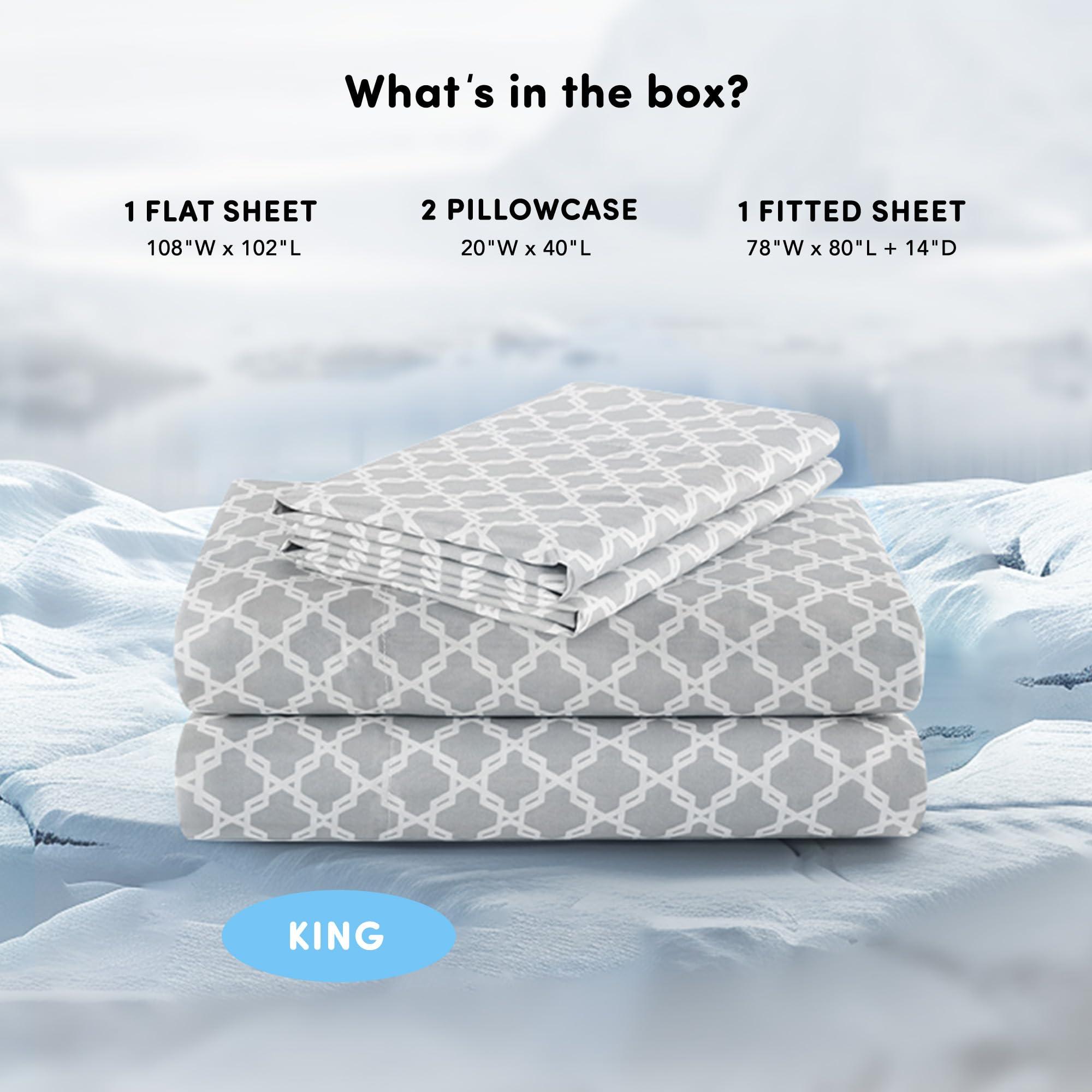 Comfort Spaces King Cooling Sheets, Moisture Wicking Coolmax Sheets, Soft, Colorfast Sheet Set, Cooling Bed Sheets For Hot Sleepers, Elastic Deep Pocket Fits Up to 16" Mattress, King Charcoal 4 Piece - Image 4