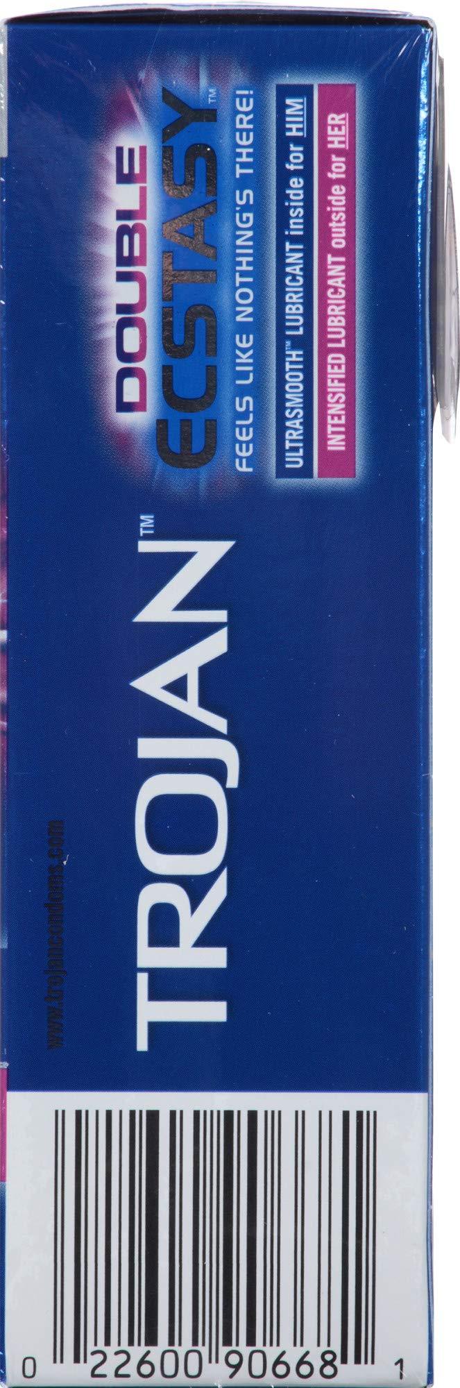 Trojan Double Ecstasy Lubricated Condoms - 10 Count - Image 16