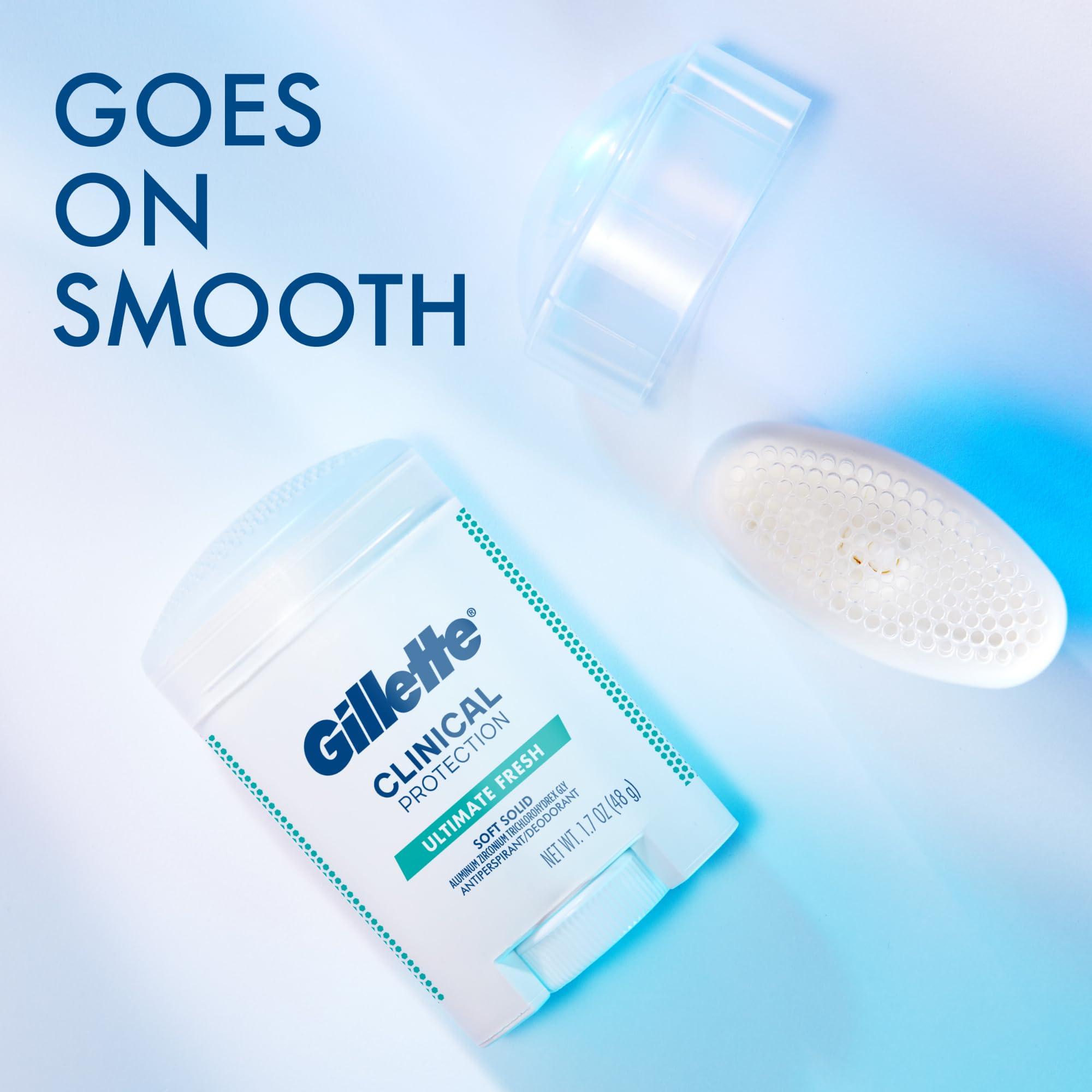 Gillette Clinical Antiperspirant and Deodorant for Men, 72hr Sweat & Odor Protection, Long Lasting Freshness, Anti-White Mark Technology, Soft Solid, Ultimate Fresh Scent, 1.7 oz (Pack of 3) - Image 7