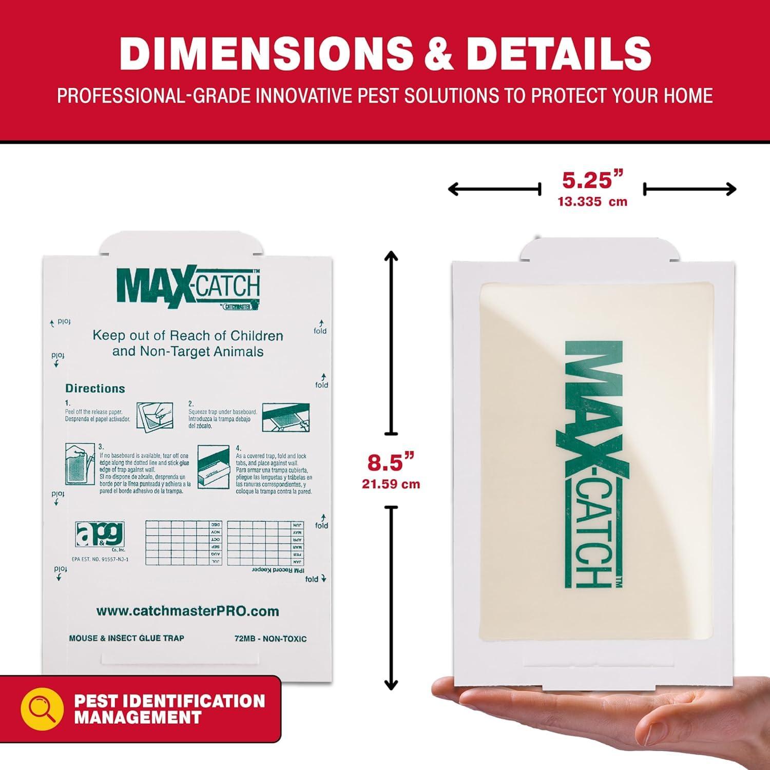 Catchmaster Max-Catch Mouse & Insect Glue Trap 36pk, Mouse Traps Indoor for Home, Sticky Pest Control Adhesive Tray for Catching Bugs, Non Toxic Bulk Pre-Baited Glue Boards - Image 2