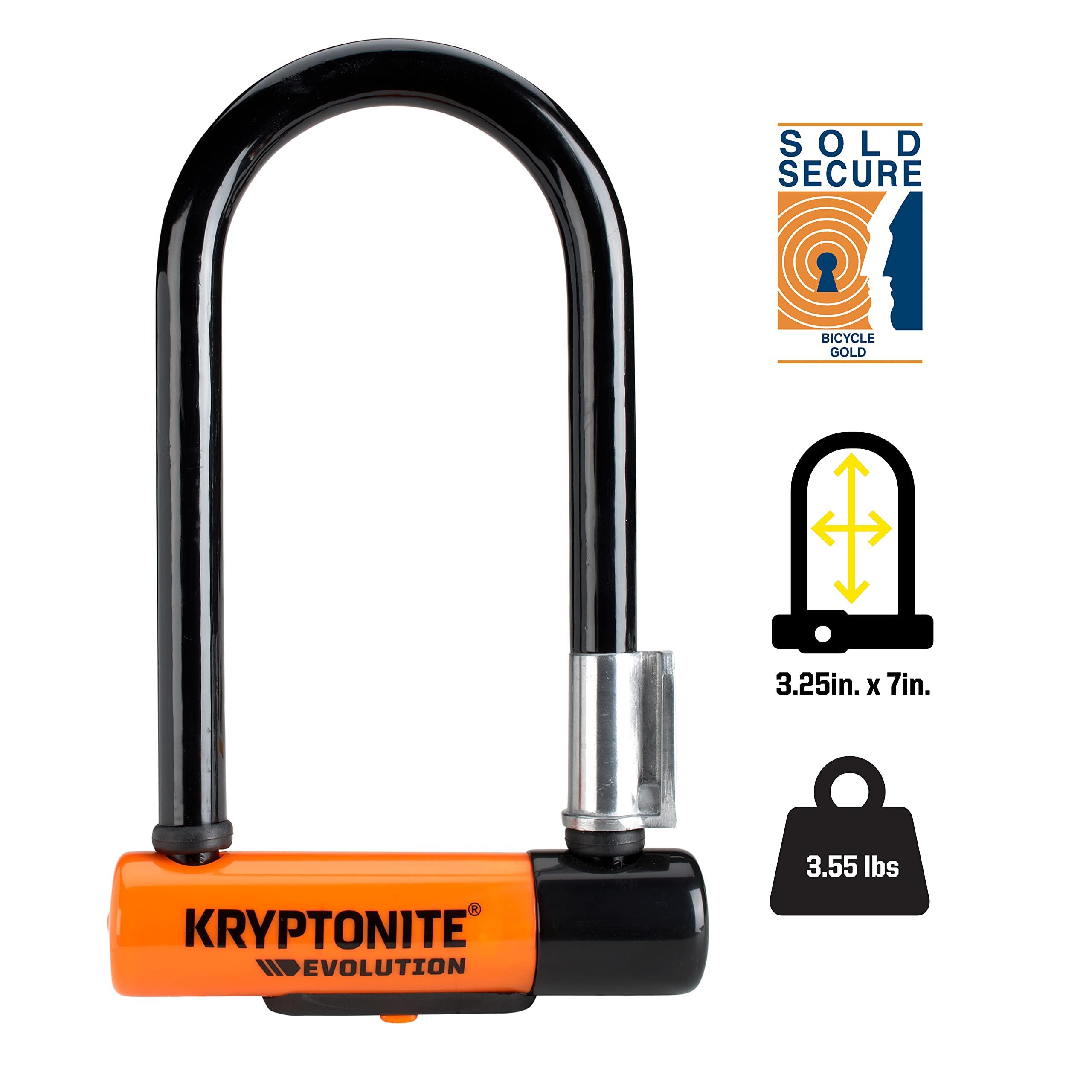 Kryptonite Evolution Mini-7 Bike U-Lock with Cable, Heavy Duty Anti-Theft Bicycle U Lock, 13mm Shackle and 10mm x4ft Length Security Cable with Mounting Bracket and Keys - Image 4