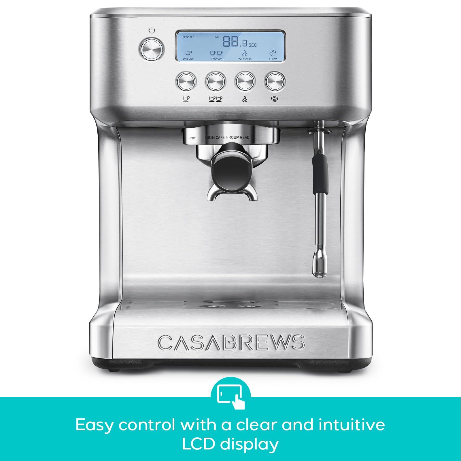CASABREWS Ultra Espresso Machine with LCD Display, Powerful Milk Frother and Customizable Brewing Temperature, Provides Barista-Level Lattes and Cappuccinos - Image 4