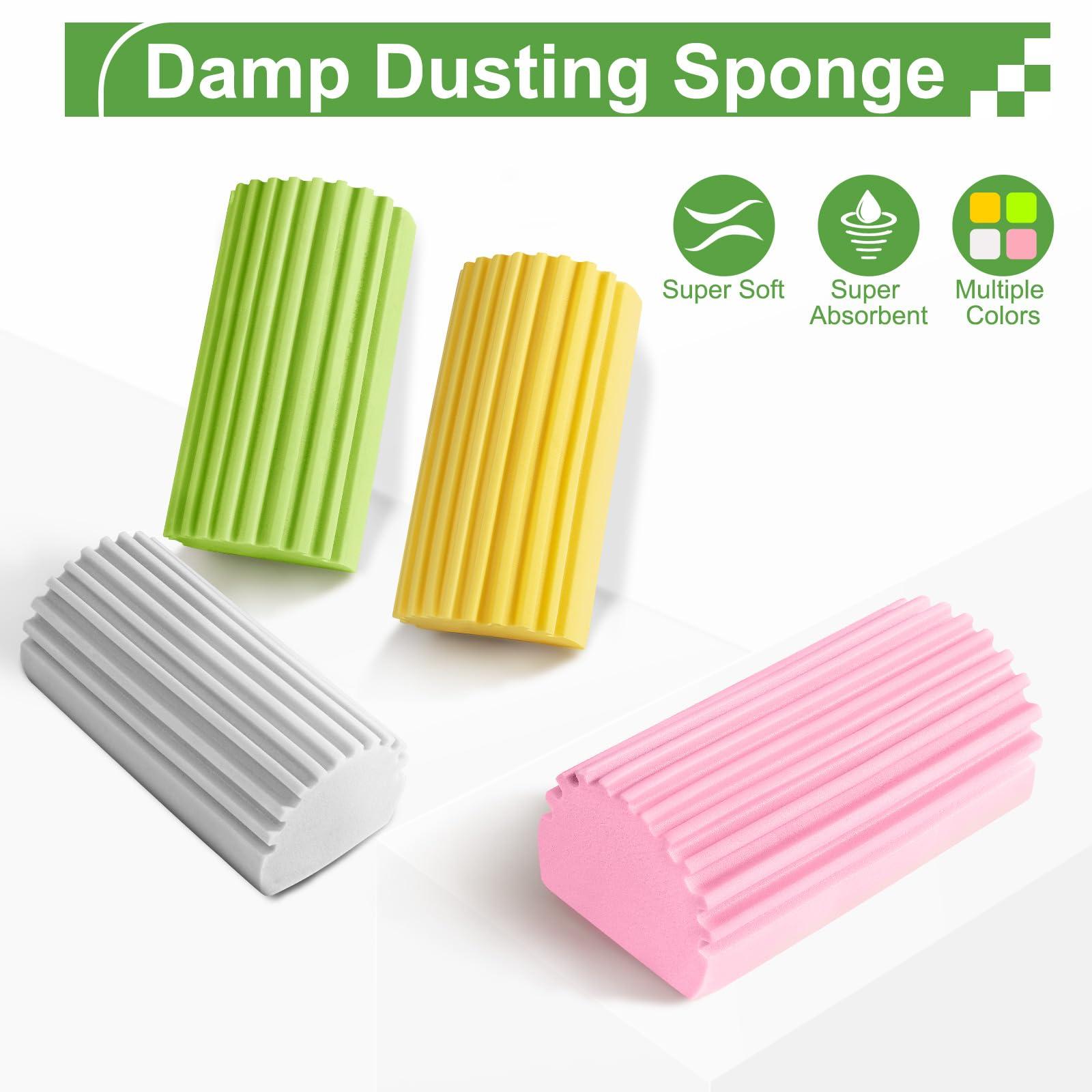 Jeymei 2-Pack Damp Clean Duster Sponge,Wet Dusting Sponge with Ridges,Magic Cleaning Sponge for Household Use, Reusable Baseboard Cleaner Tool for Blinds, Vents, Furniture and Window Track (Gray) - Image 6