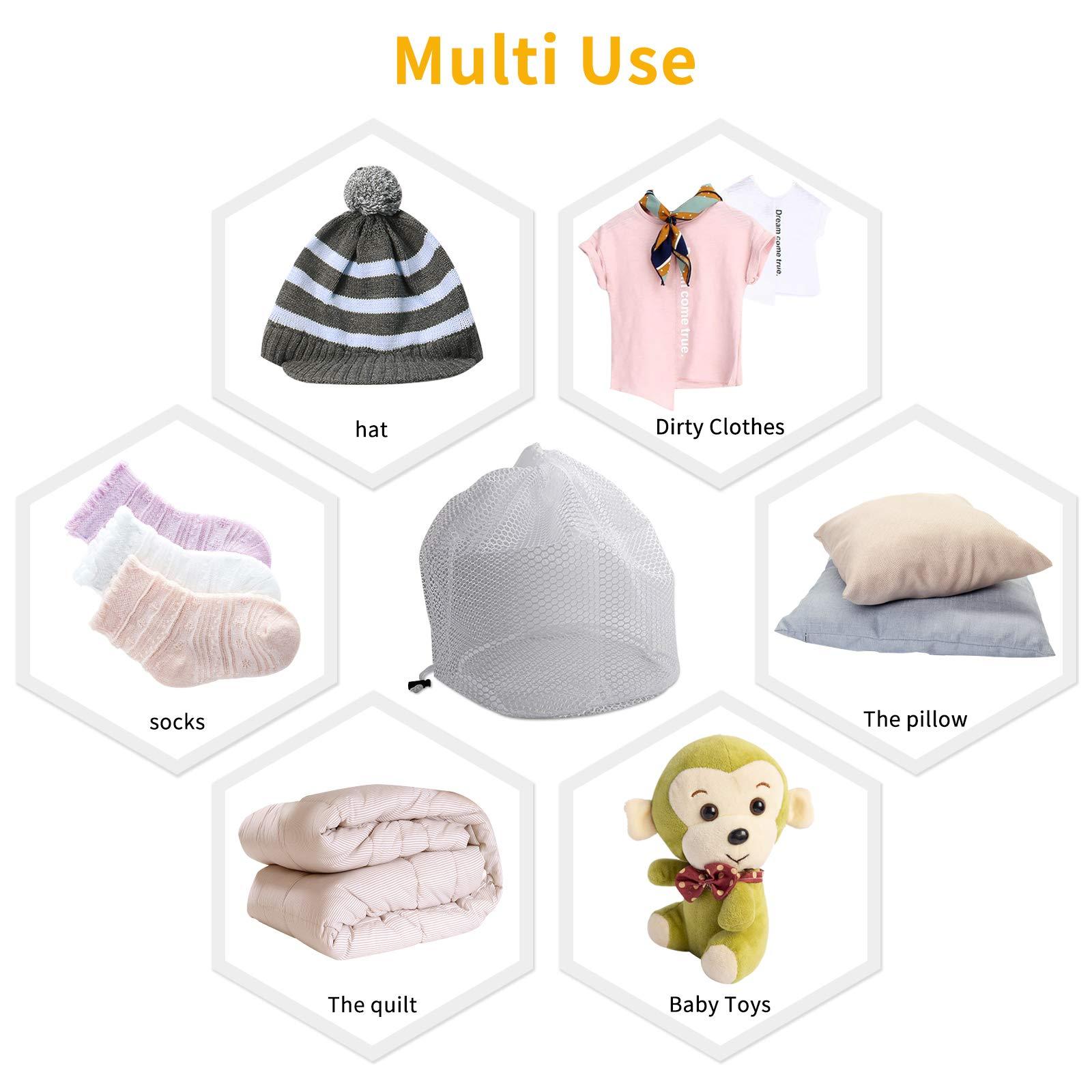 FIMOOR 4PCS Mesh Laundry Wash Bag White Drawstring Washing Machine Bag,Large Size 20×24inch for Clothes, Beddings,Curtain,Tablecloth - Image 7