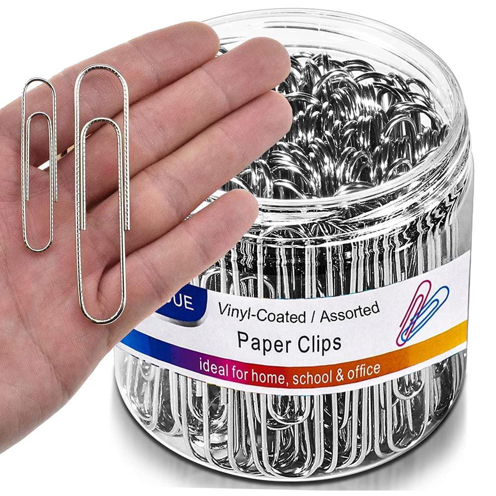 Vinaco Paper Clips Non Skid, 100 Pack Large Paper Clips 2 Inch (50 mm), Durable & Rust Resistant, Jumbo Paperclips. Great for Office, School and Personal Use