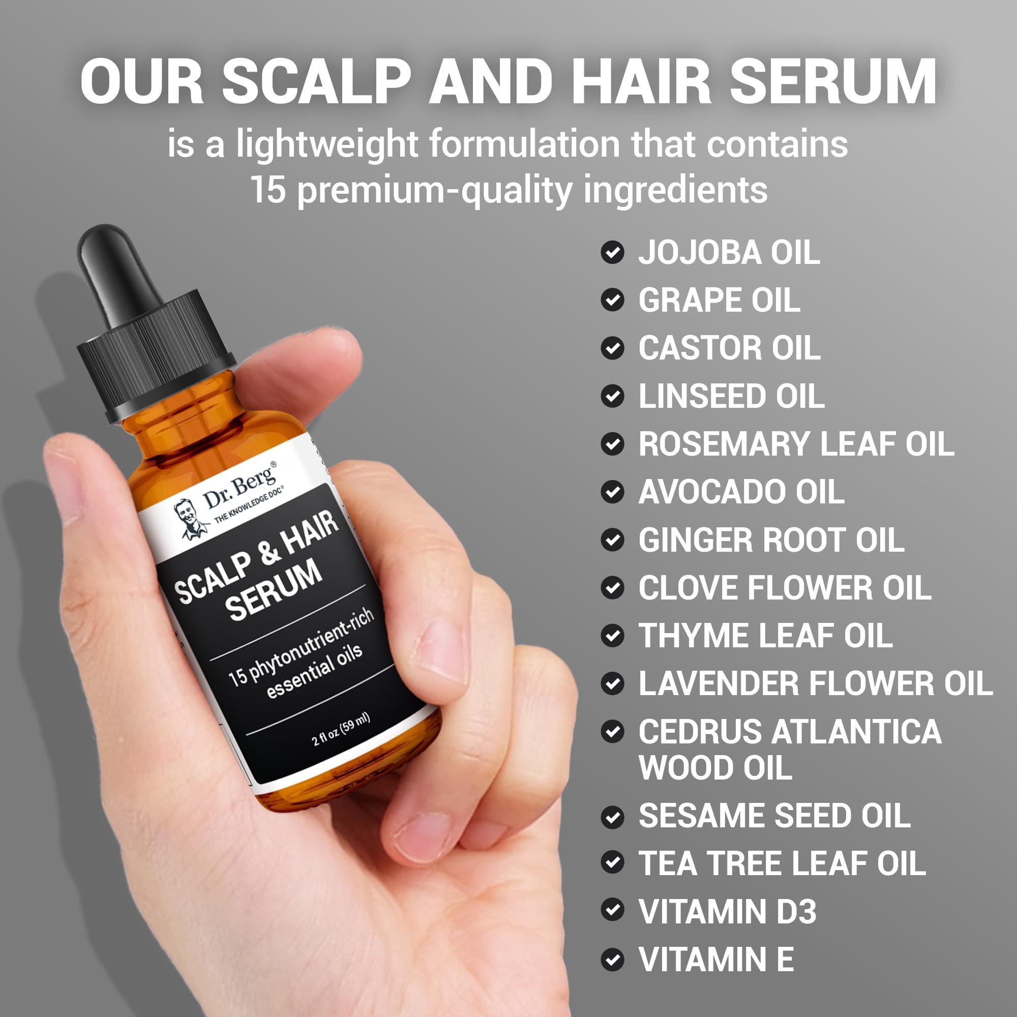 Dr. Berg Scalp & Hair Serum (Improved Formula) with Vitamin D3 & E - Clinically Tested, Paraben- and Sulfate-Free Hair Oil for Women & Men - Includes Rosemary Oil, Castor Oil & Jojoba Oil - 2 Fl oz - Image 5
