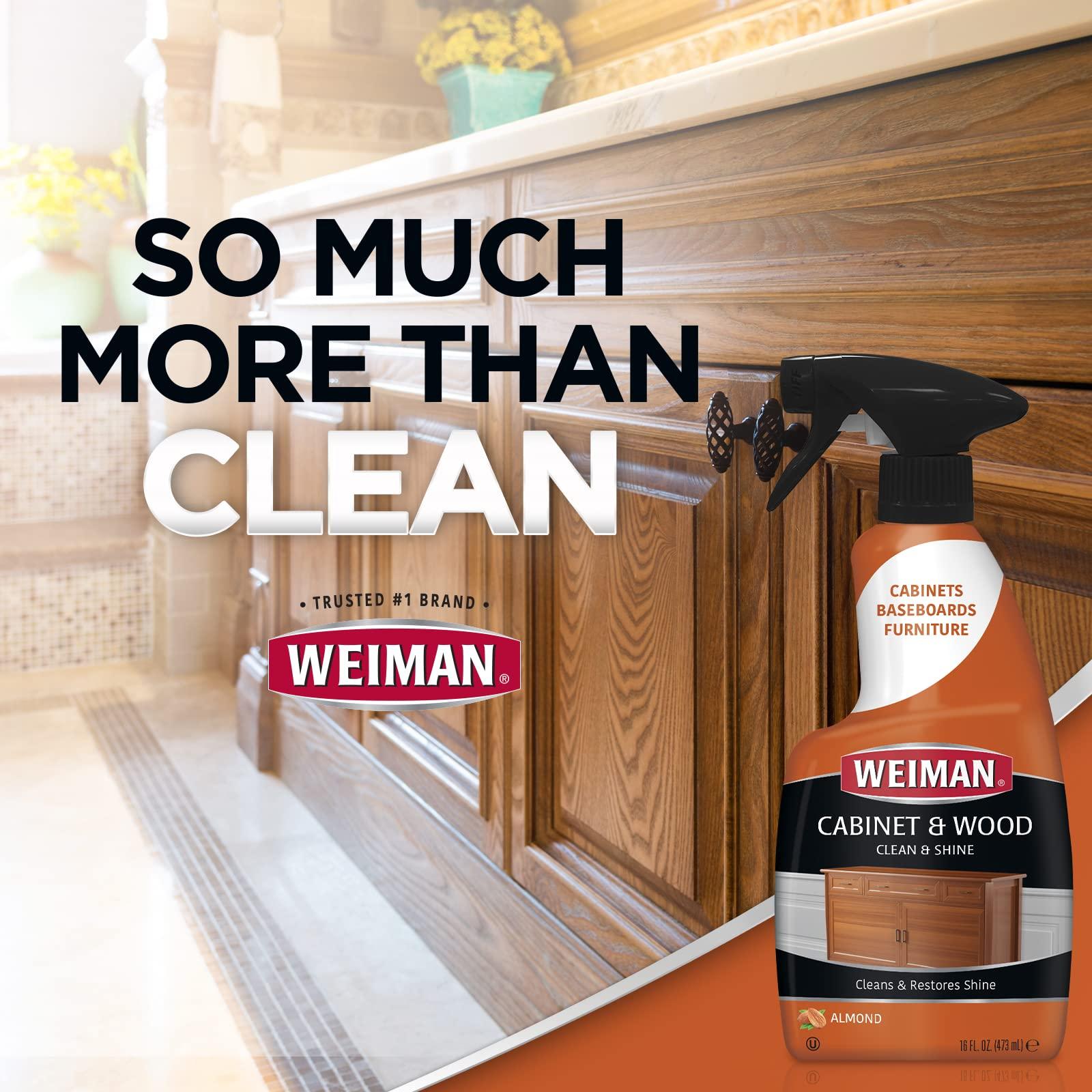 Weiman Cabinet and Wood Cleaner, Shine, Clean and Protect Spray - For Wood Cabinets, Furniture, Tables, Baseboards, Trim and more, 16 oz, 2 PACK with MicroFiber Towel - Image 6