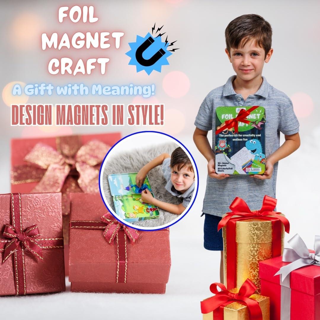 Foil Fun Art Kit for Kids - Reusable Animal Foil Art for Girls & Boys, DIY Mess-Free Girls Craft Kit w/Magnets, Ideal Travel Toy & in Car Activities for Kids Ages 4 5 6 7 8 9 10 11 12 - Image 4