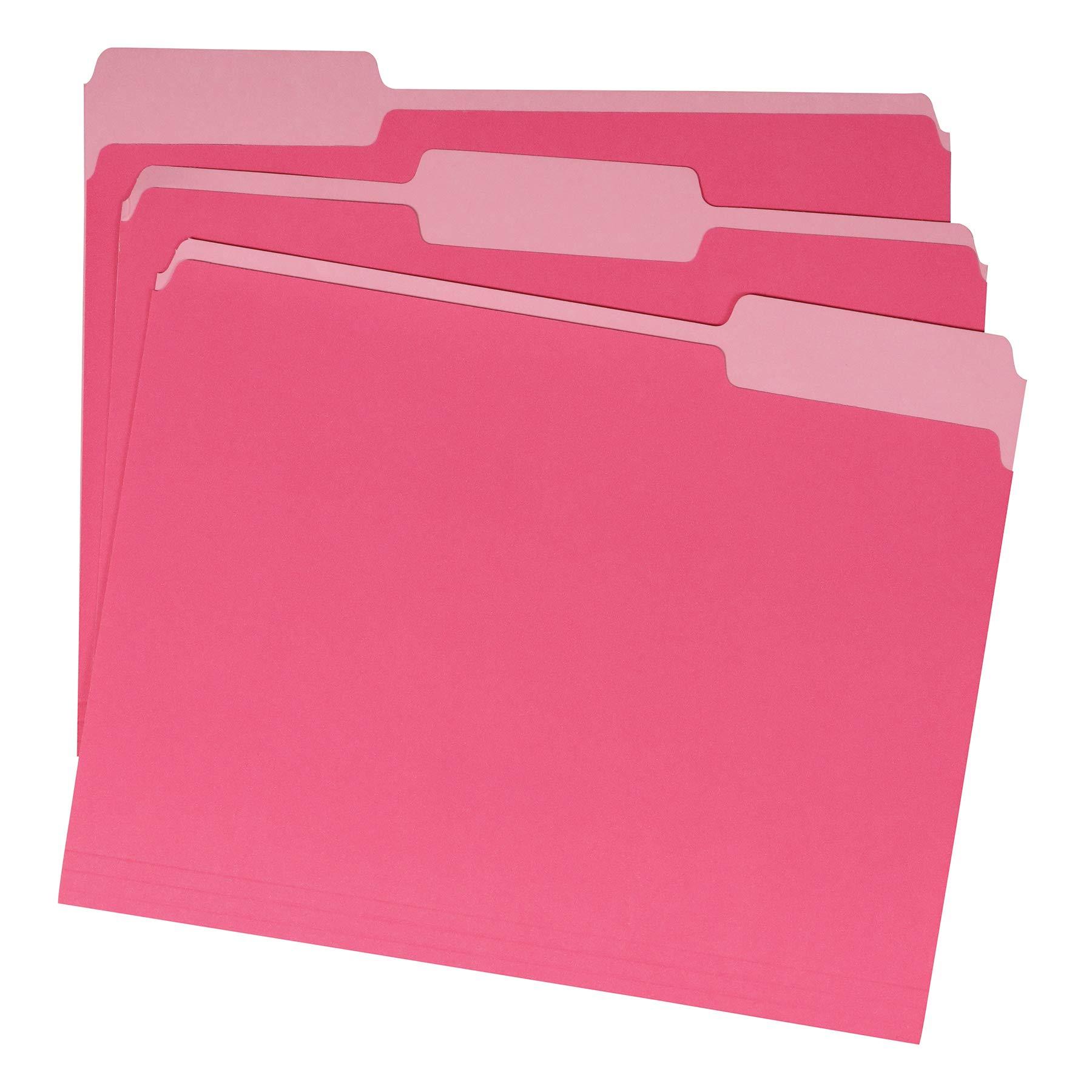 Amazon Basics File Folders, Letter Size, 1/3 Cut Tab, Pink, 36-Pack - Image 3