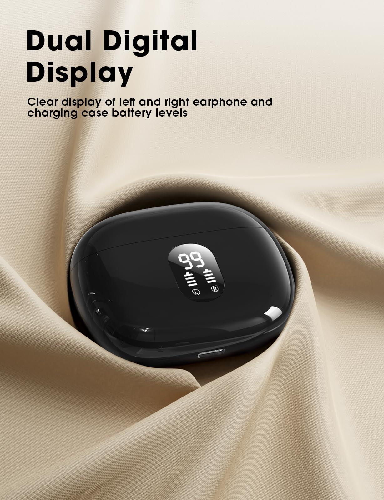 ZZU Wireless Earbuds, Bluetooth Ear Buds with Big Bass Stereo Sound, 48 Hours Playtime, Lightweight in-Ear Fit Earphones, IPX7, Hands-Free Calls with AI for iPhone, Android, Pad, Sports, Workout - Image 6