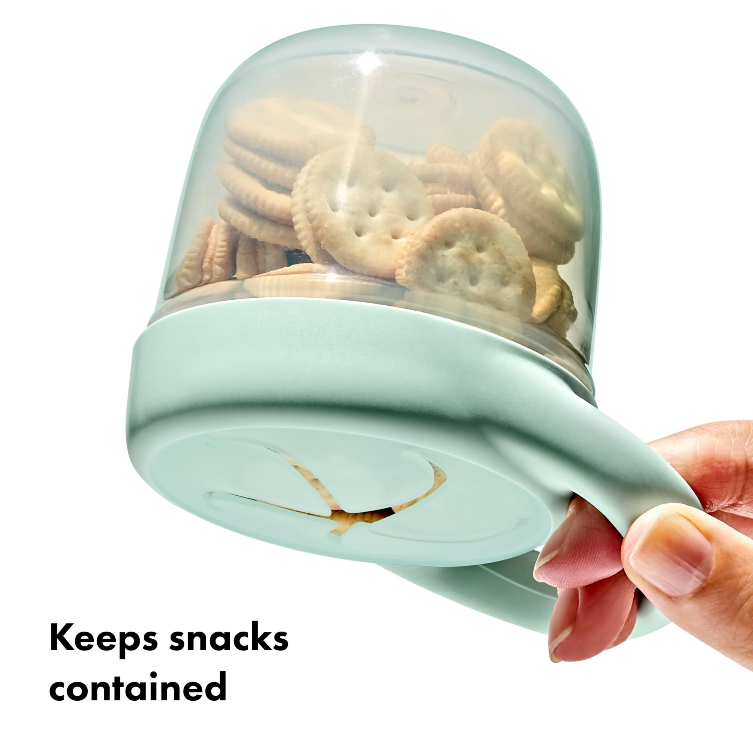OXO Tot Snack Cup with Lid – 2 Pack, Opal and Blossom - Image 3