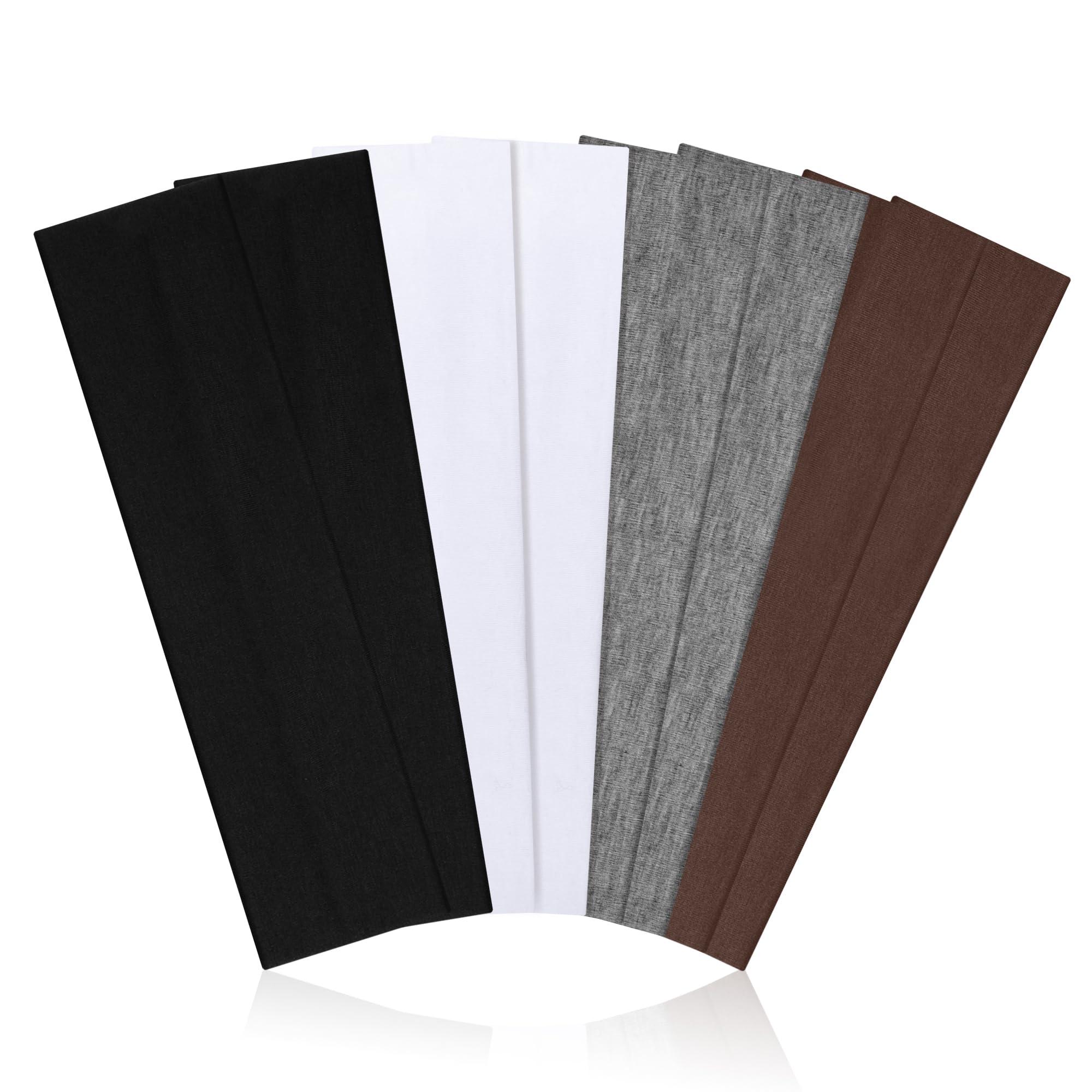 8 Pack Headbands for Women Non Slip - Stylish Sports Hair Bands for Women's Hair - Soft Cotton Cloth Stretchy Headbands for Women for Yoga, Outdoor Exercise Running