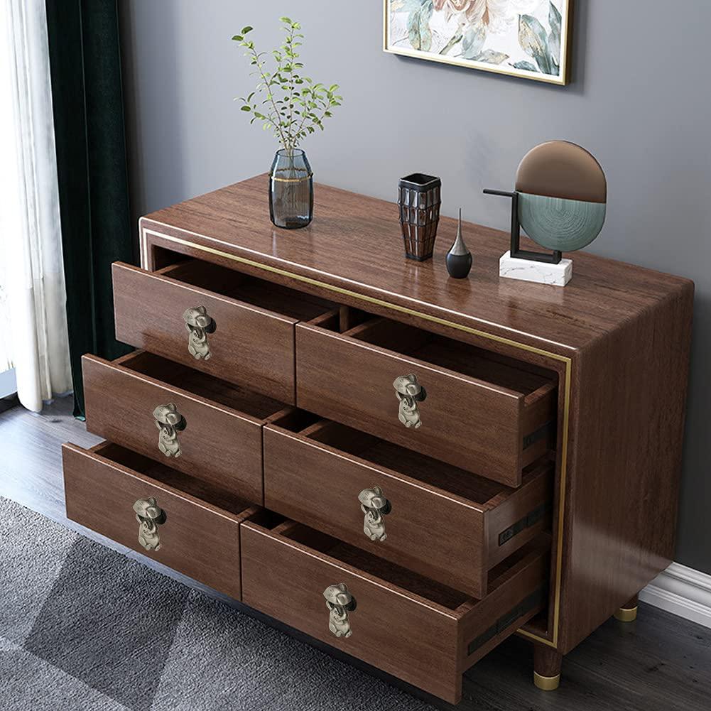 glrovazas Aniaml 4Pcs Cabinet Knobs Dresser Knobs Antique Mouse Handle Cupboard Drawer Wardrobe Bedside Cabinet Closet Furniture Door Decorative(Mouse) - Image 2