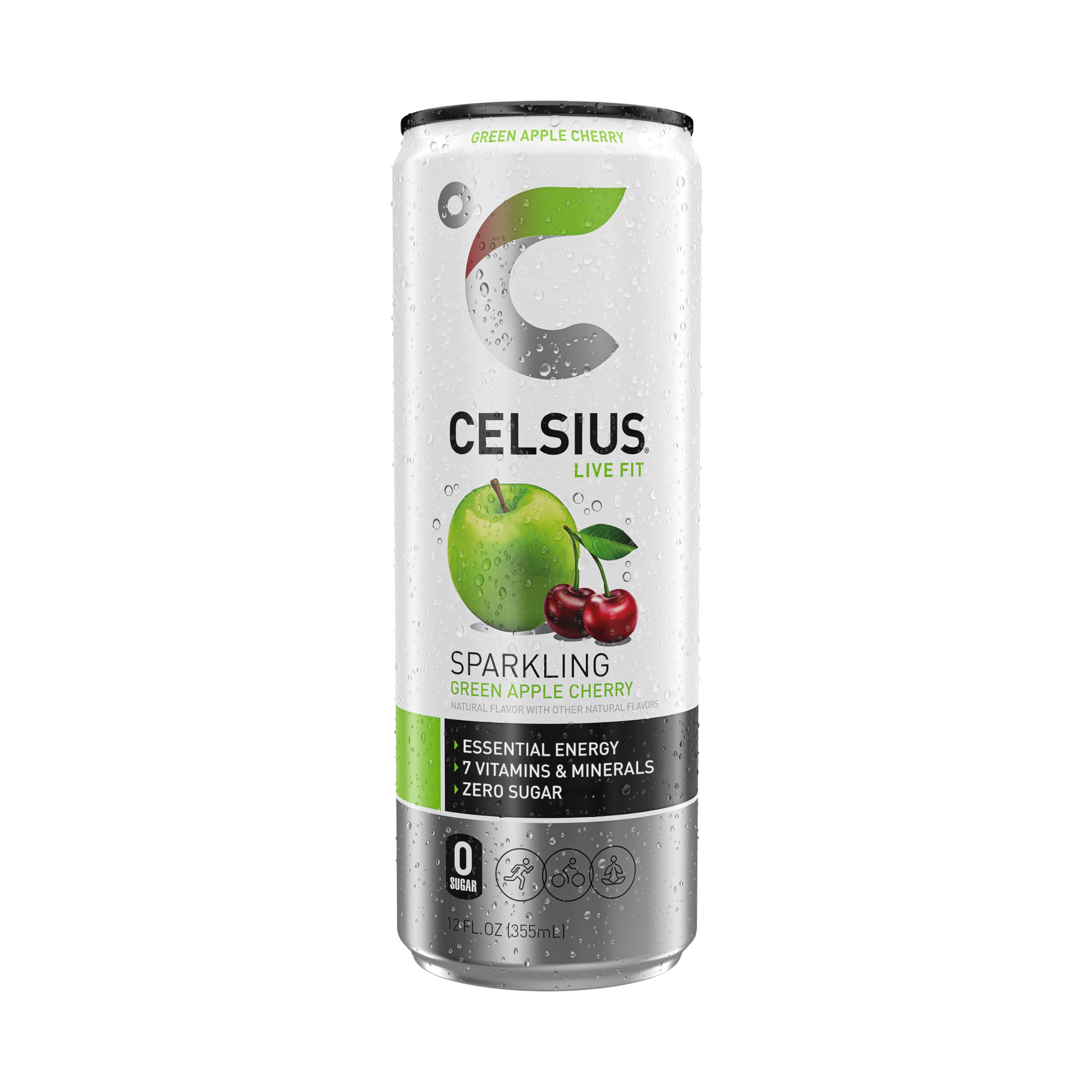 CELSIUS Sparkling Green Apple Cherry, Functional Essential Energy Drink, 12 Fl Oz (Pack of 12) - Image 5