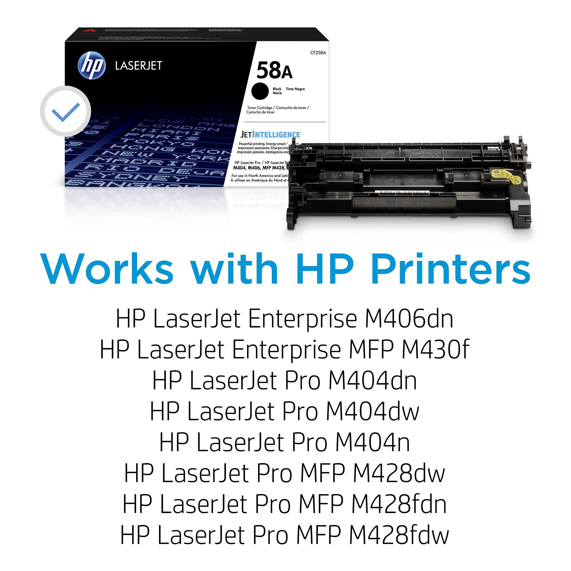 HP 58A Black Toner Cartridge | Works with HP LaserJet Enterprise M406 Series, MFP M430 Series, Pro M404 Series, M428 Series | CF258A - Image 2