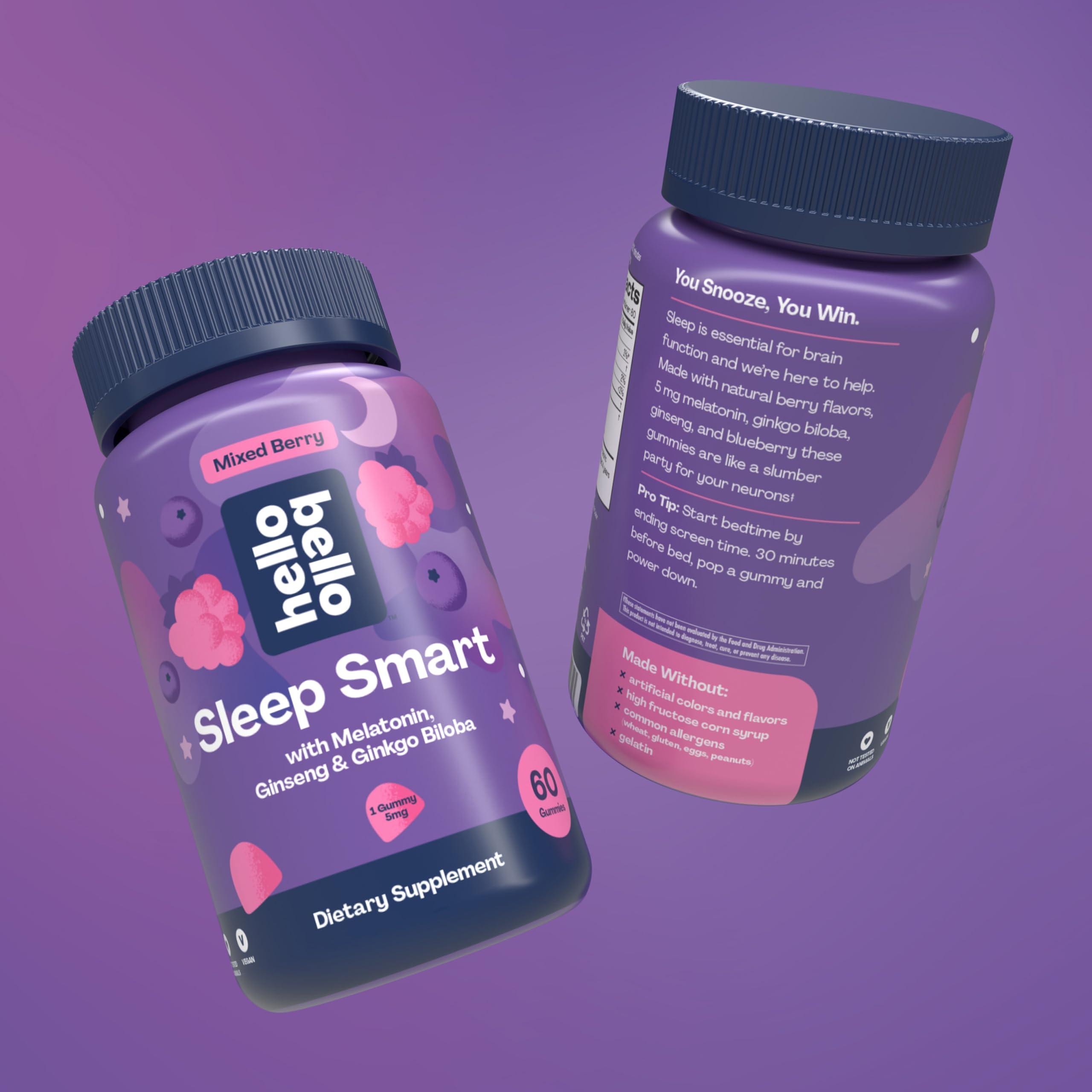 Hello Bello Adult Sleep Smart Vegan Gummies with 5mg Melatonin – Mixed Berry - 60ct - Image 4