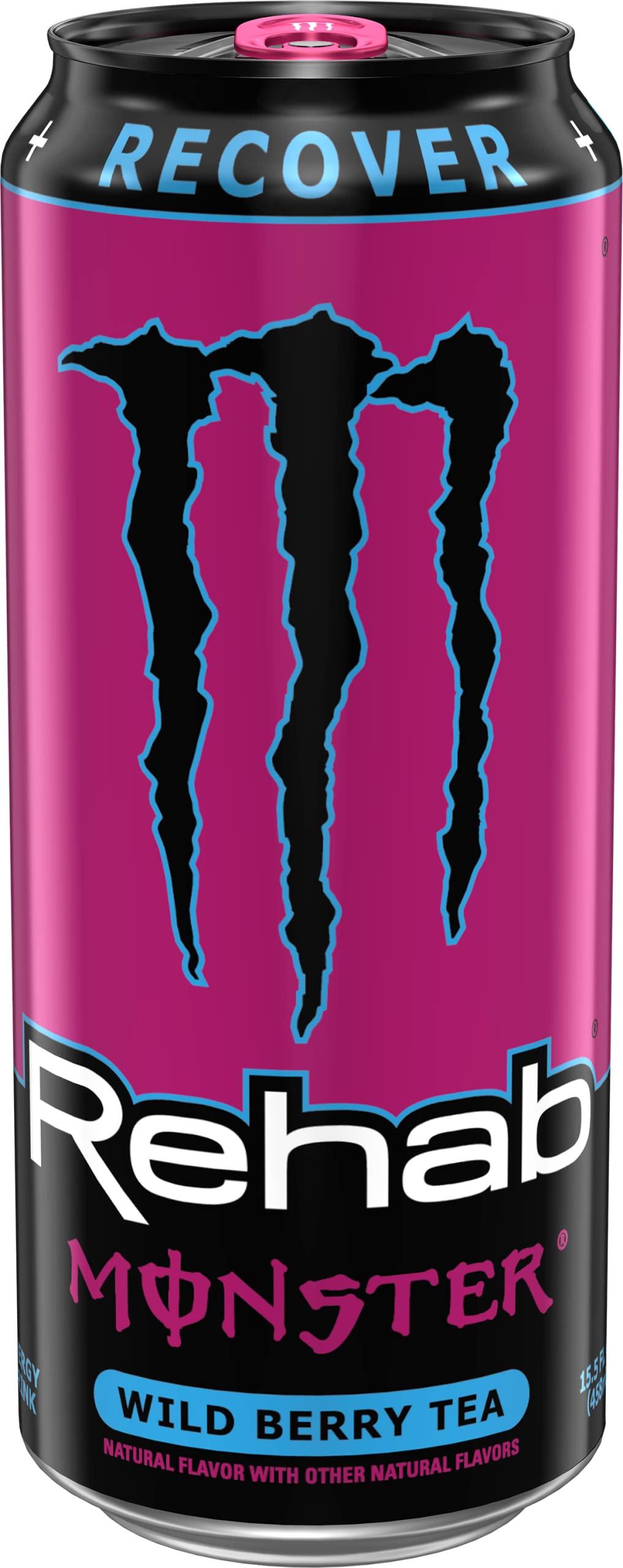Monster Rehab Wild Berry Tea + Energy, Energy Iced Tea, Energy Drink, 15.5 Ounce (Pack of 15) - Image 3