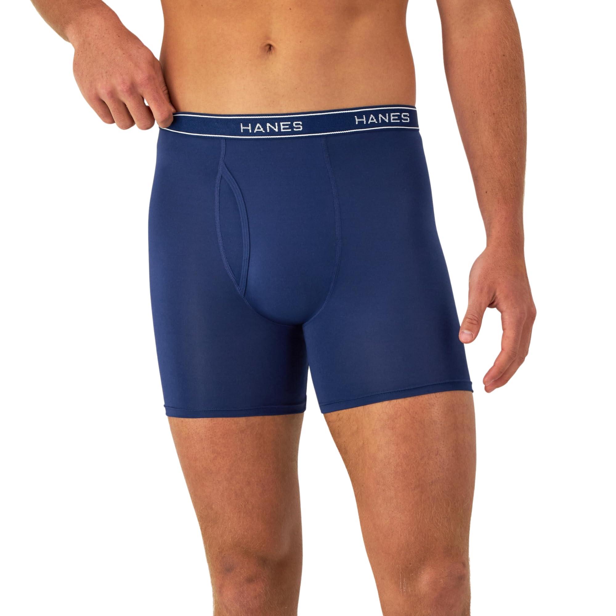 Hanes Men's Value Performance Stretch Boxer Brief Underwear, Moisture-Wicking, 6-Pack - Image 2