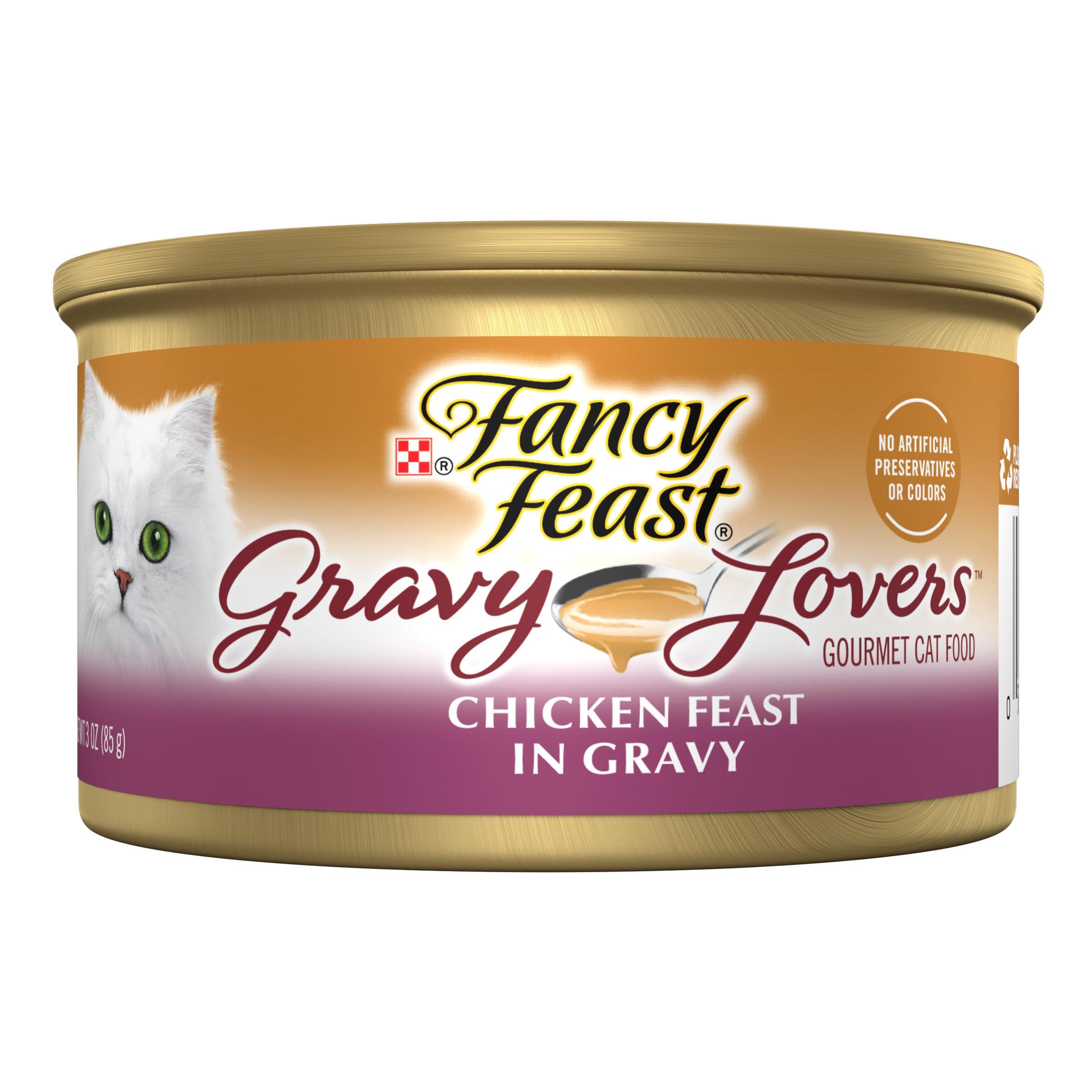 Purina Fancy Feast Gravy Wet Cat Food, Gravy Lovers Chicken Feast in Grilled Chicken Flavor Gravy - (24) 3 oz. Cans