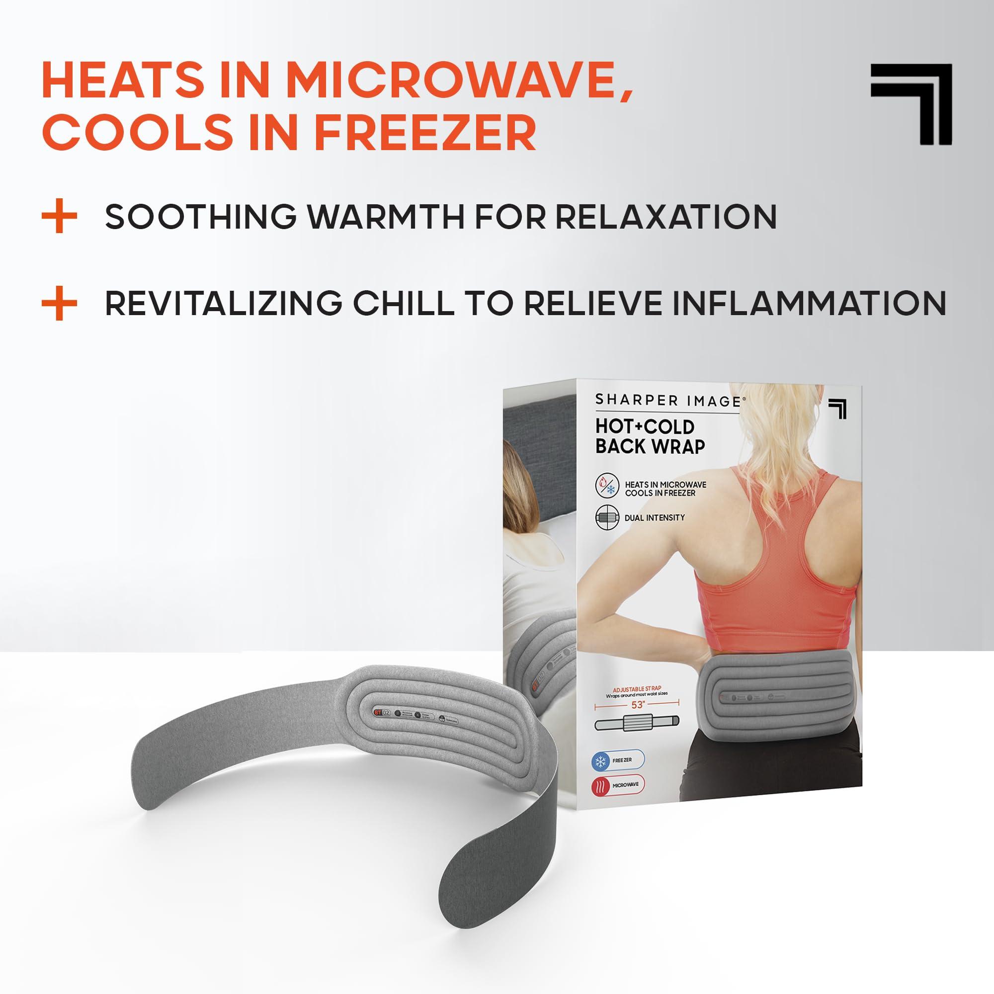 Sharper Image® Hot + Cold Back Wrap, Adjustable Fit, Soothing Heat & Revitalizing Cold Therapy, Portable Ice Pack, Workout Soreness Recovery Compression, Lumbar Heating Pad, Period Cramp Pain Relief - Image 3