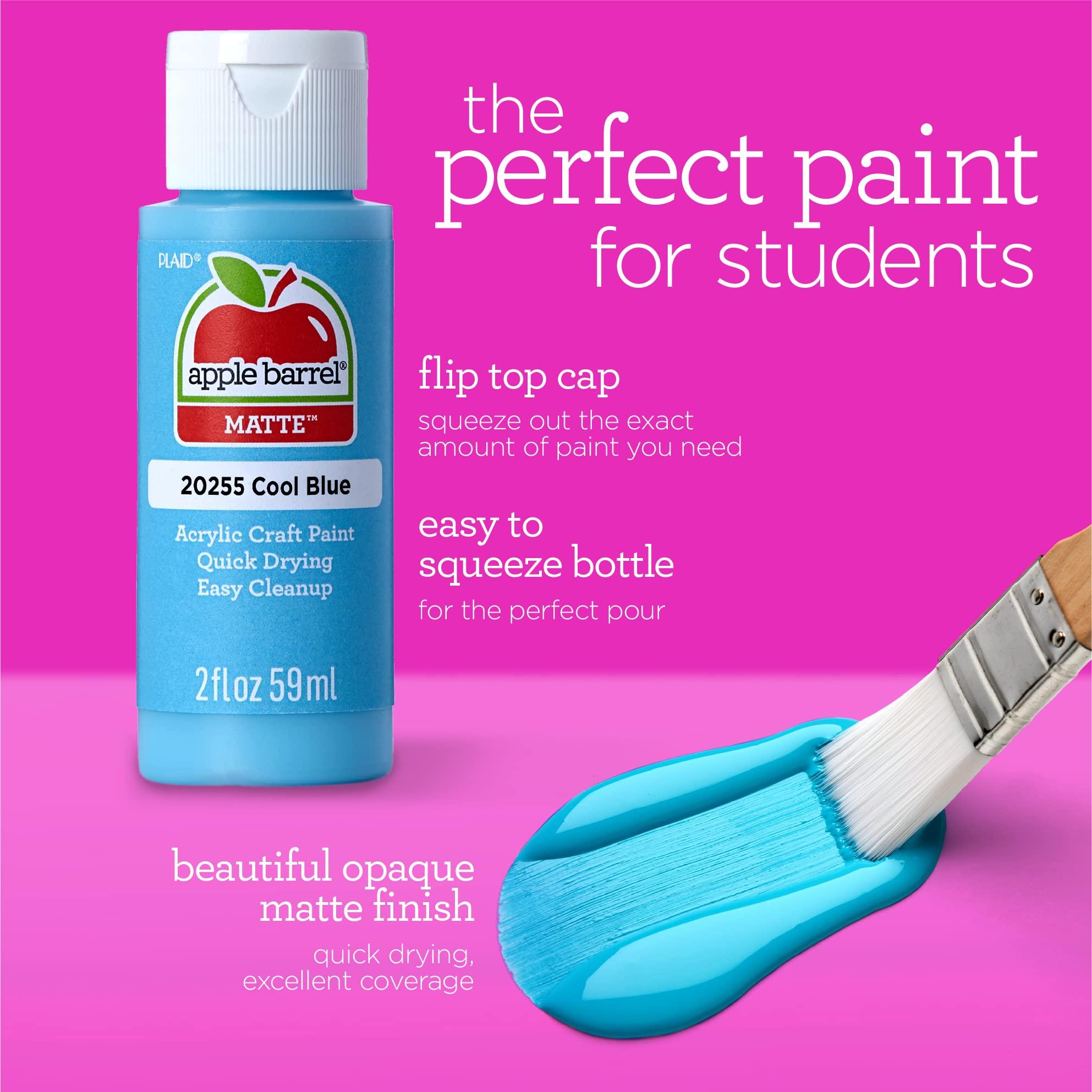 Apple Barrel Art Lessons Paint and Brush Set, 34 pc Kit Including 23 2 fl oz Apple Barrel Acrylic Paint Colors, 1 2 fl oz bottle of Mod Podge Matte, 10 FolkArt Brushes, 6 Video Lessons And More - Image 8