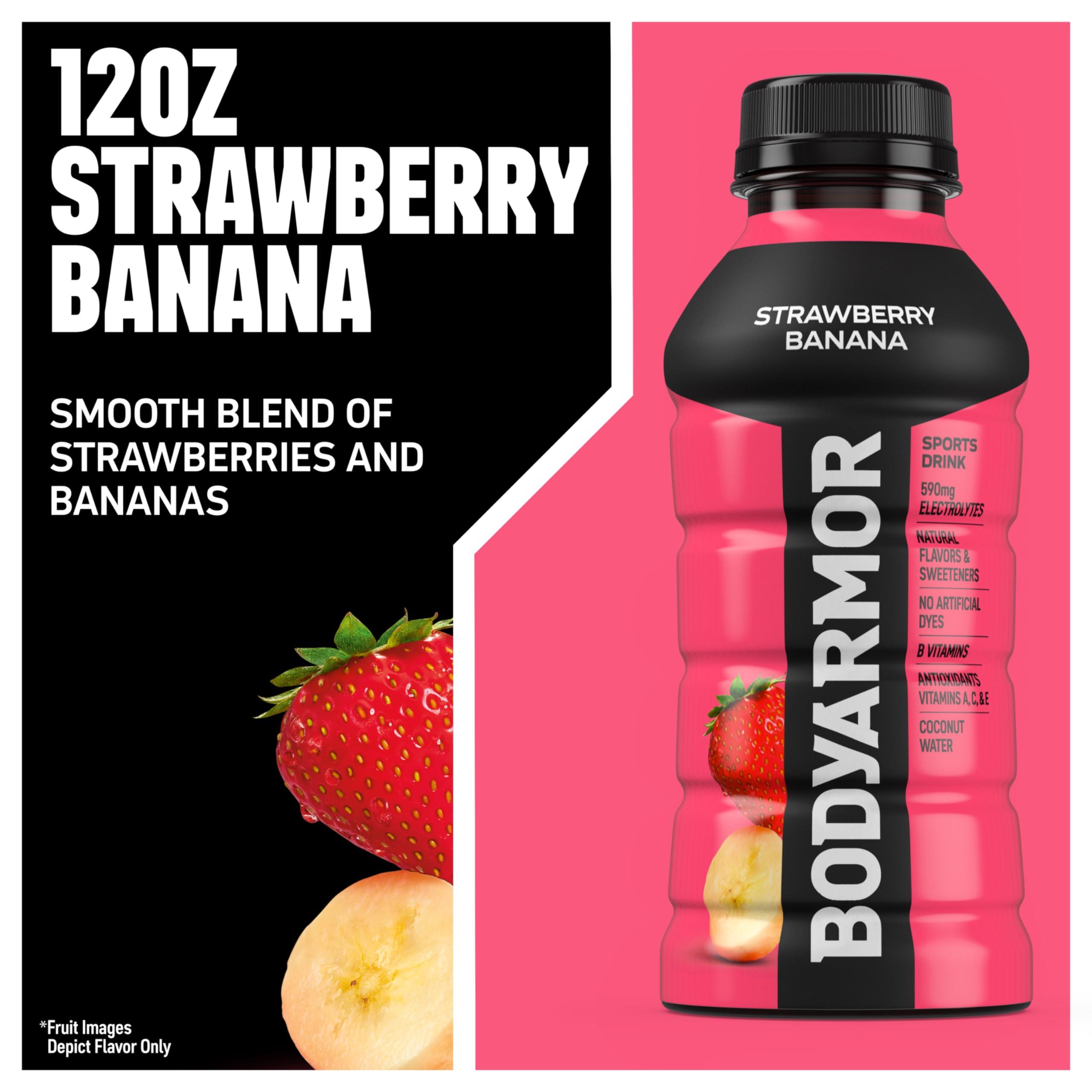 BODYARMOR Sports Drink Sports Beverage, Strawberry Banana, Coconut Water Hydration, Natural Flavors With Vitamins, Potassium-Packed Electrolytes, Perfect For Athletes, 12 Fl Oz (Pack of 8) - Image 3