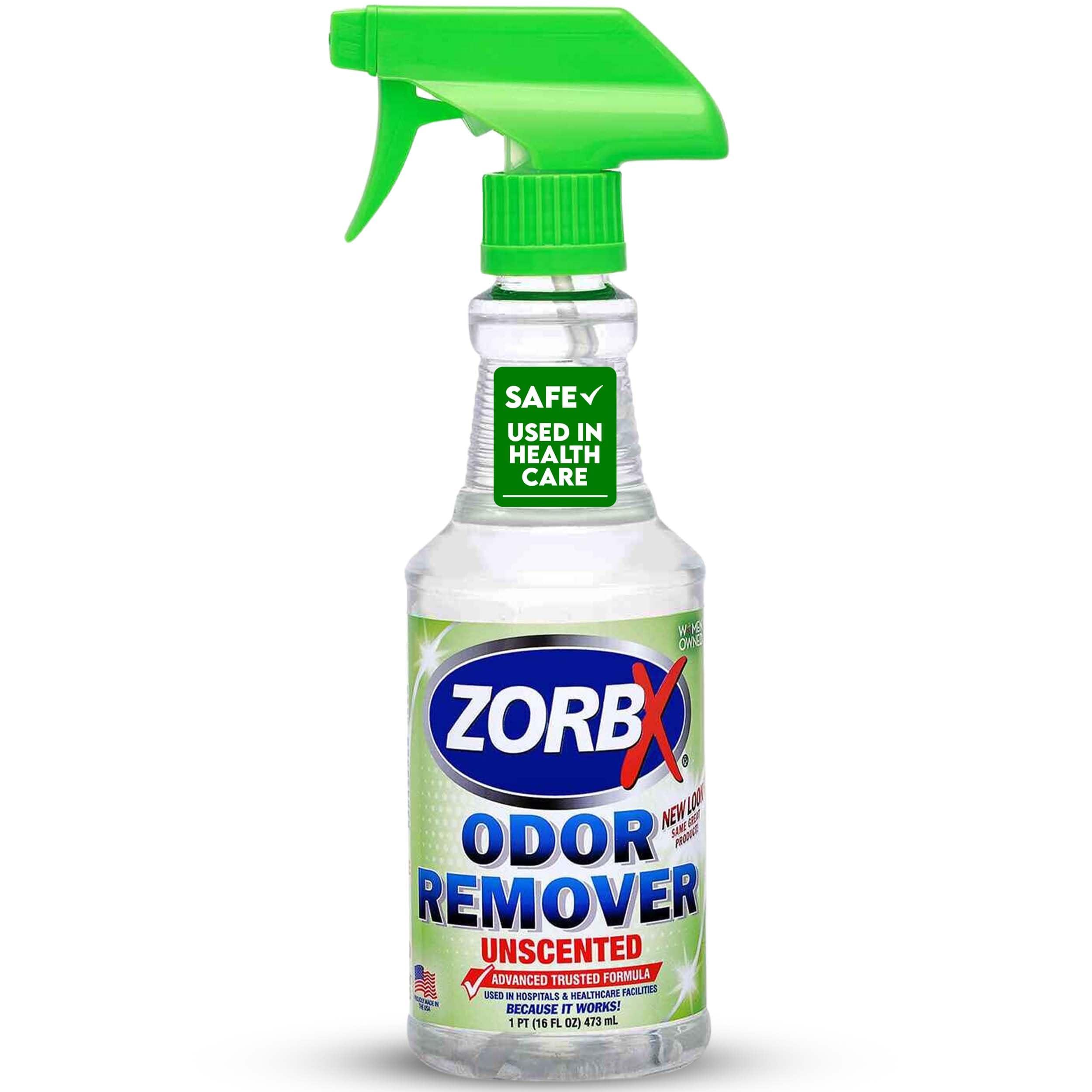 ZORBX Unscented Odor Eliminator for Strong Odor 16 Fl Oz - Used in Hospitals & Healthcare Facilities - Advanced Trusted Formula, Fast-Acting Odor Remover Spray for Dog, Cat, House & Carpet