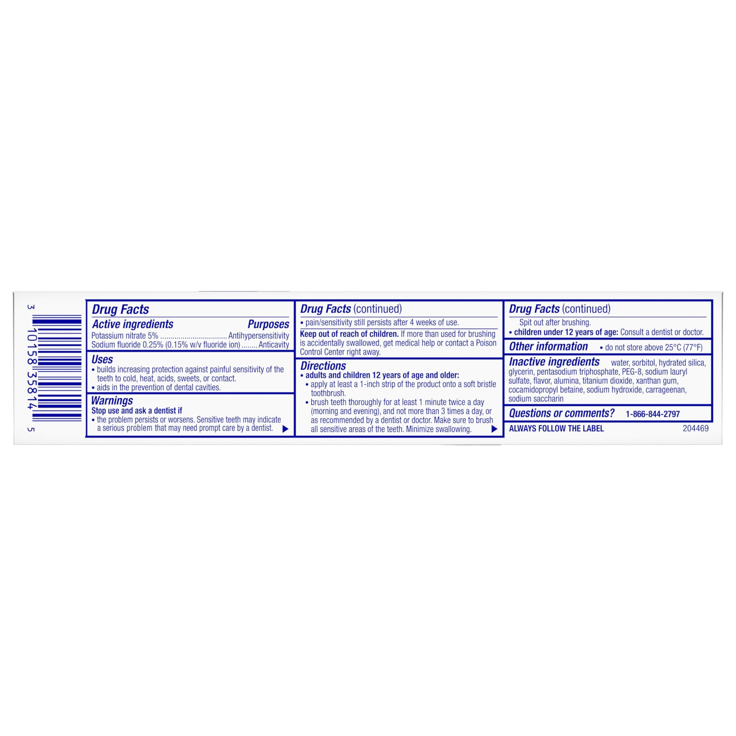 Sensodyne Clinical White Toothpaste Clinically Proven Whitening for Sensitive Teeth, Stain Protector, 3.4 oz x 3 - Image 8