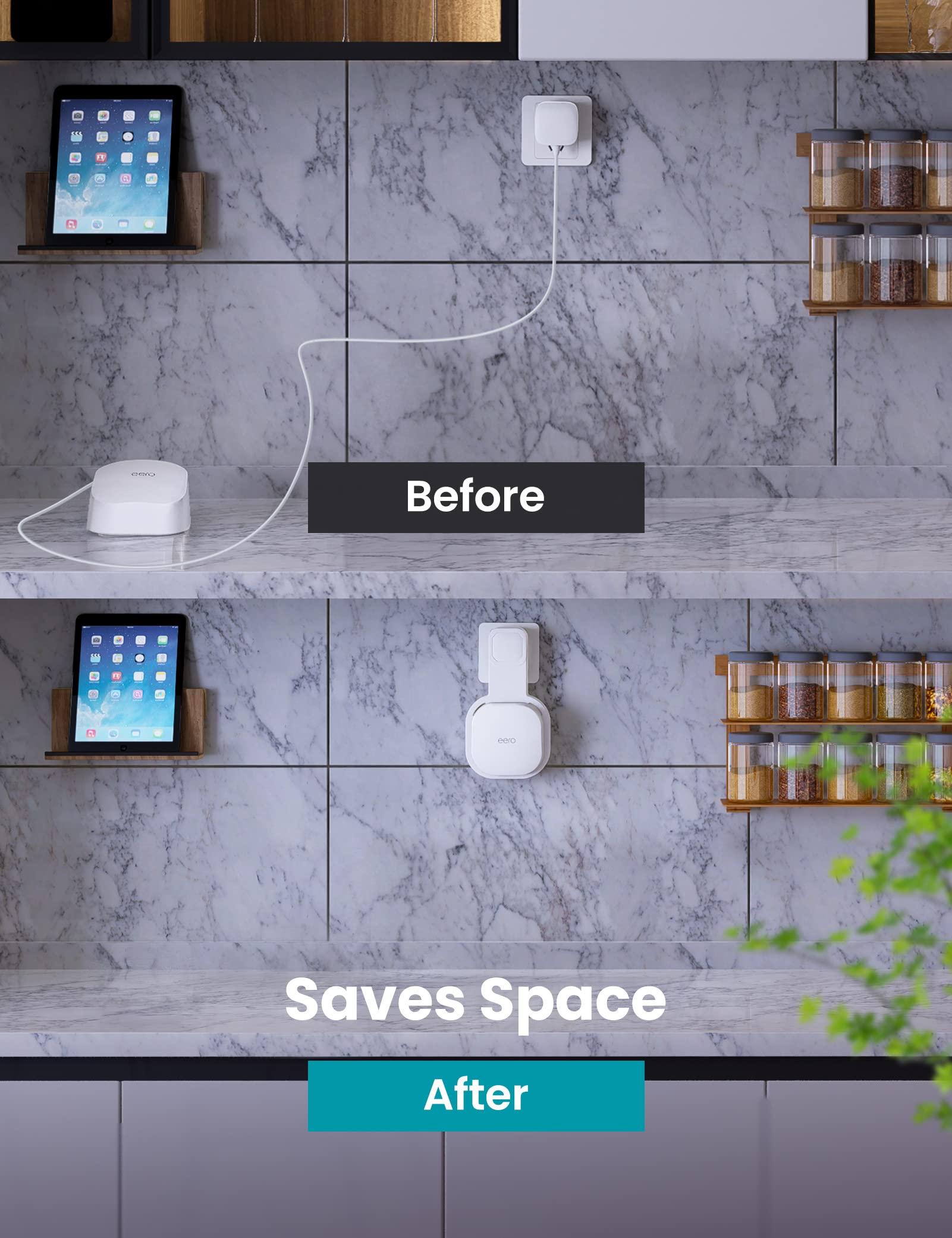 DG-Direct Wall Mount Holder Only for eero 6 Router Mesh Wi-Fi System,No Messy Wires,Stand Bracket for eero 6 Extender Space Saving White 3Pcs - Image 8