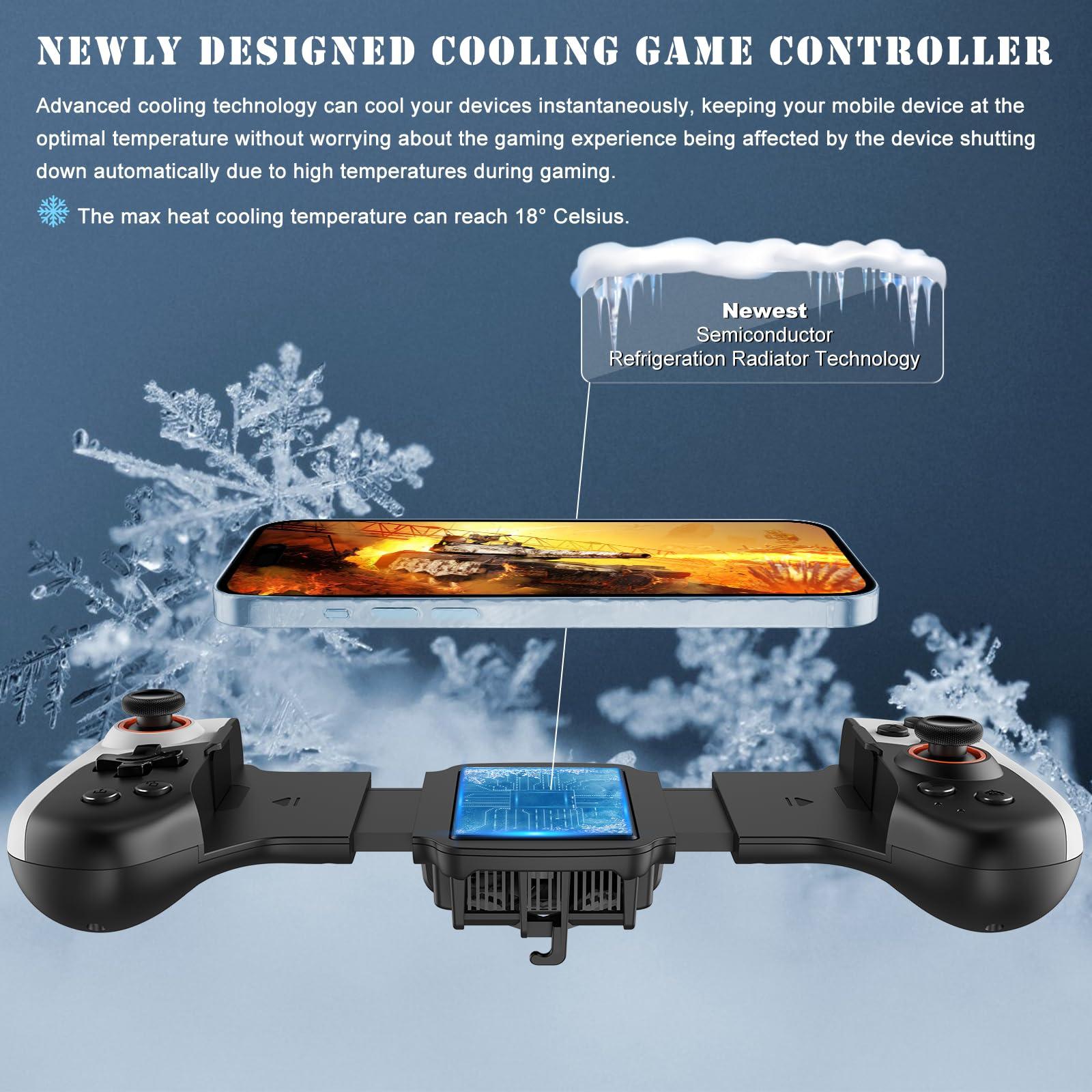 Wireless Gamepad Controller for iPhone iOS Android Switch PC with Cool Conduction Plate RGB Cooling Fan, Phone Controller Joystick for iPhone 16/15/14/13, Samsung, LG, Google, Turbo/Macro Function, COD - Image 2