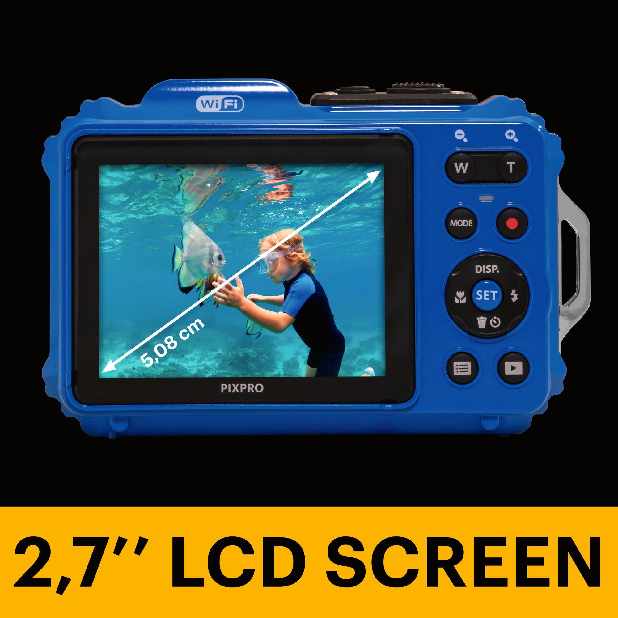 KODAK PIXPRO WPZ2 Rugged Waterproof Shockproof Dustproof WiFi Digital Camera 16MP 4X Optical Zoom 1080P Full HD Video Vlogging Camera 2.7" LCD (Blue) - Image 6