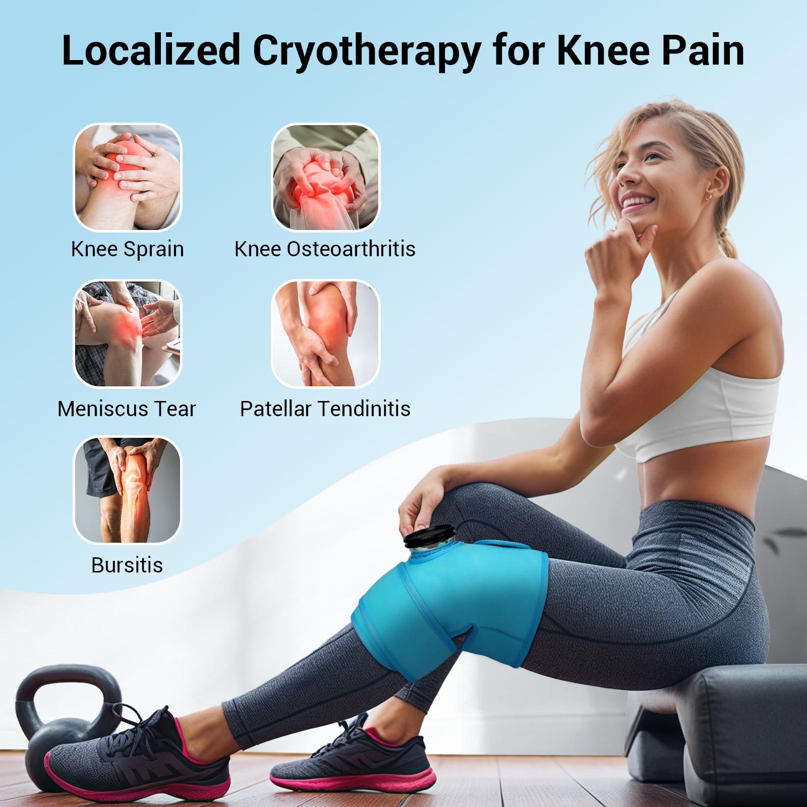 Comfytemp Knee Ice Pack Wrap, Wearable Ice Bags for Injuries Reusable, FSA HSA Eligible, Knee Replacement Surgery, Meniscus Tear, 1H Long Lasting, Hot & Cold Physical Therapy for Athletes Arthritis - Image 4