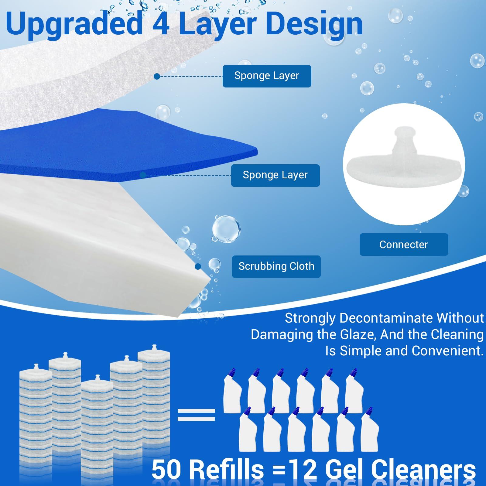 Sagry 50 Counts Disposable Toilet Bowl Wand Refills, Toilet Cleaner Refill Pads, Disposable Wand Heads for Deep Cleaning, Toilet Brush Head Compatible with Most Toilet Brushes - Image 5