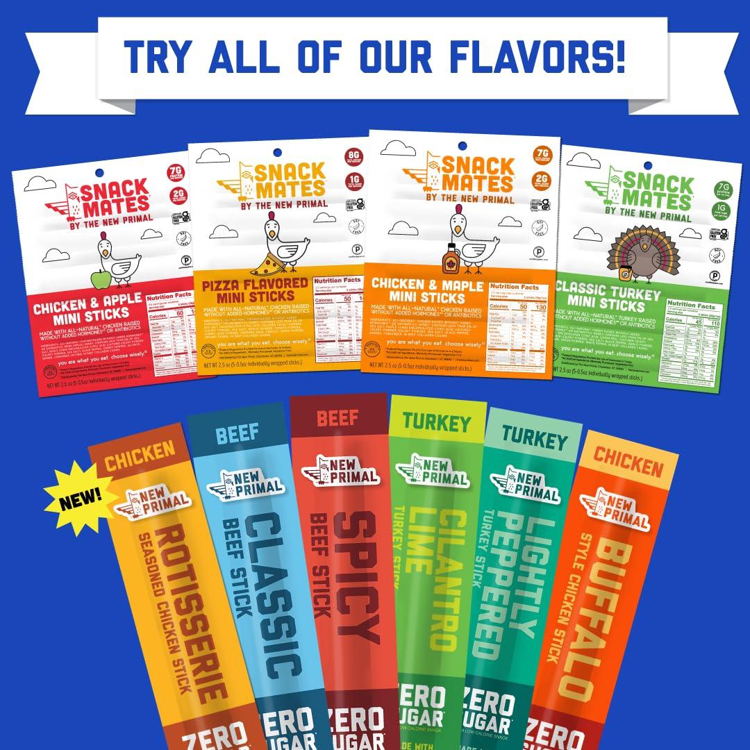 New Primal Buffalo Chicken Sticks, Keto, Gluten Free Healthy Snacks, Sugar Free Low Carb High Protein, Jerky Meat Stick, 9g Protein, 20 Ct - Image 7