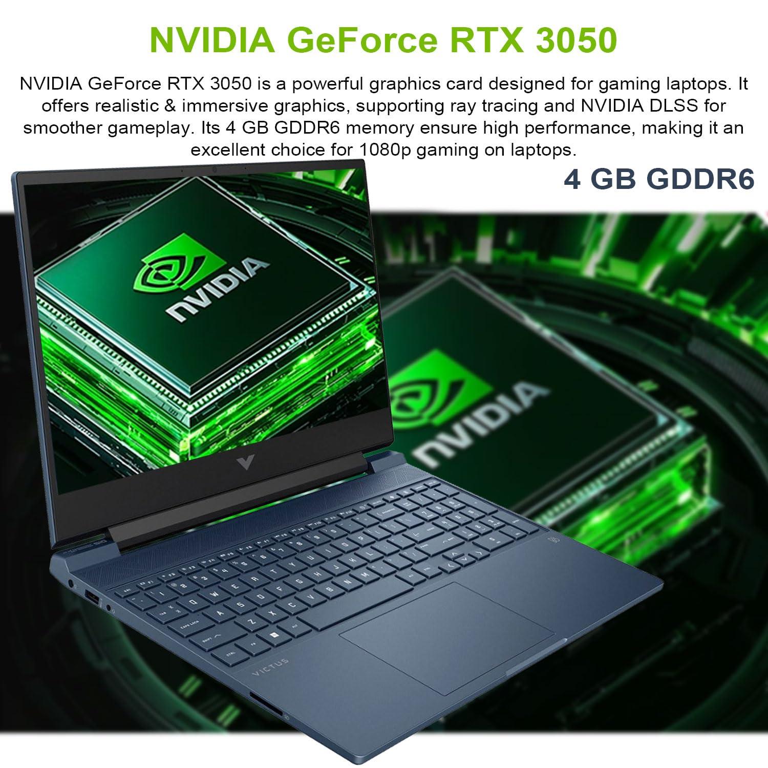 HP Victus 15.6 i5 Gaming Laptop, 15.6" FHD 1920*1080 144Hz, Intel Core i5-12450H, NVIDIA GeForce RTX 3050, 32GB RAM, 1TB SSD, Backlit KB, Touchpad, SD Card Reader, Webcam, HDMI, Wi-Fi 6, W11 H, Blue - Image 2