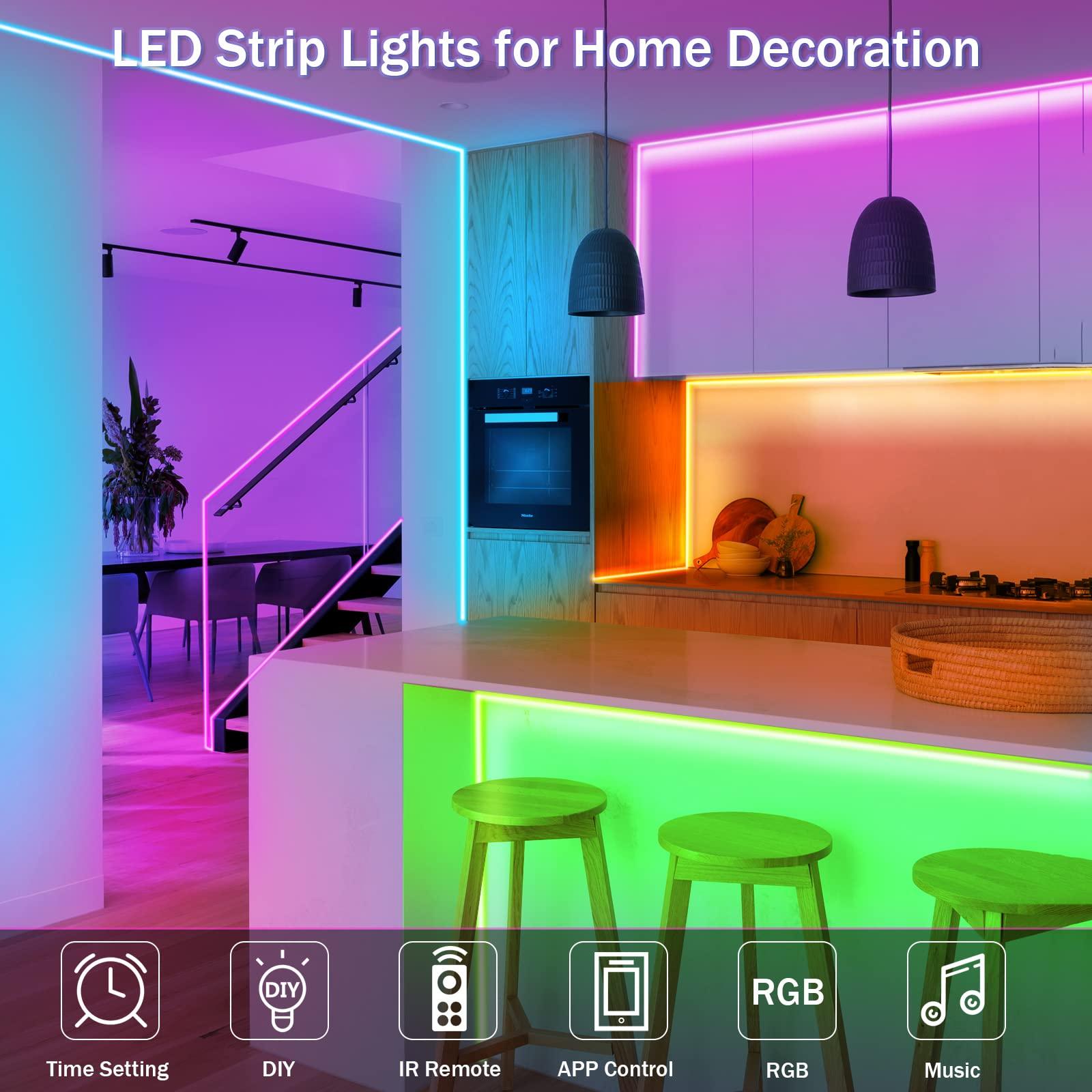 KEELIXIN 65.6ft LED Lights for Bedroom, Music Sync RGB LED Strip Lights with APP & Remote Control, Luces LED para Cuarto, Bluetooth LED Lights for Room, Home Decoration - Image 7