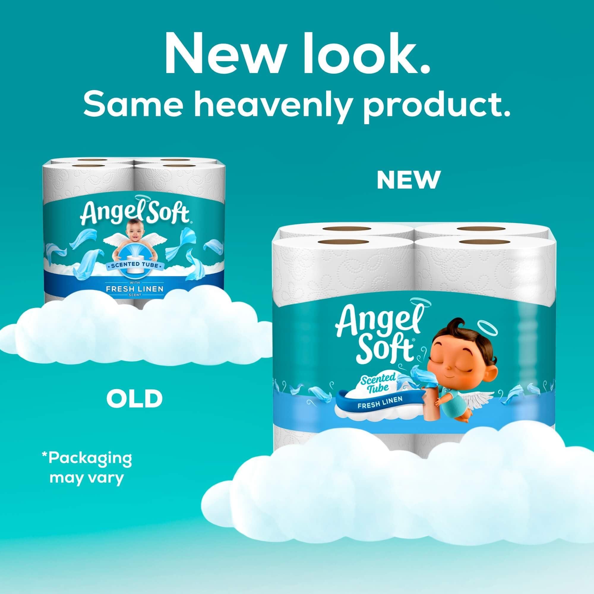 Angel Soft Toilet Paper with Fresh Linen Scented Tube, 48 Mega Rolls = 192 Regular Rolls, Soft and Strong Toilet Tissue - Image 3
