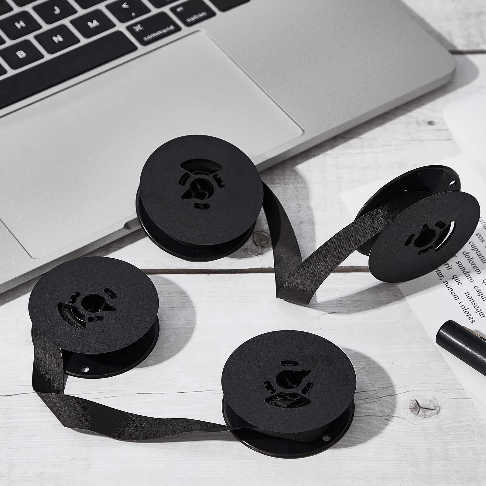 Seajan 4 Pairs Universal Dual Shaft Typewriter Ribbon Vintage Typewriter Ribbon, 1/2 Cloth for Most Machines(Black) - Image 7